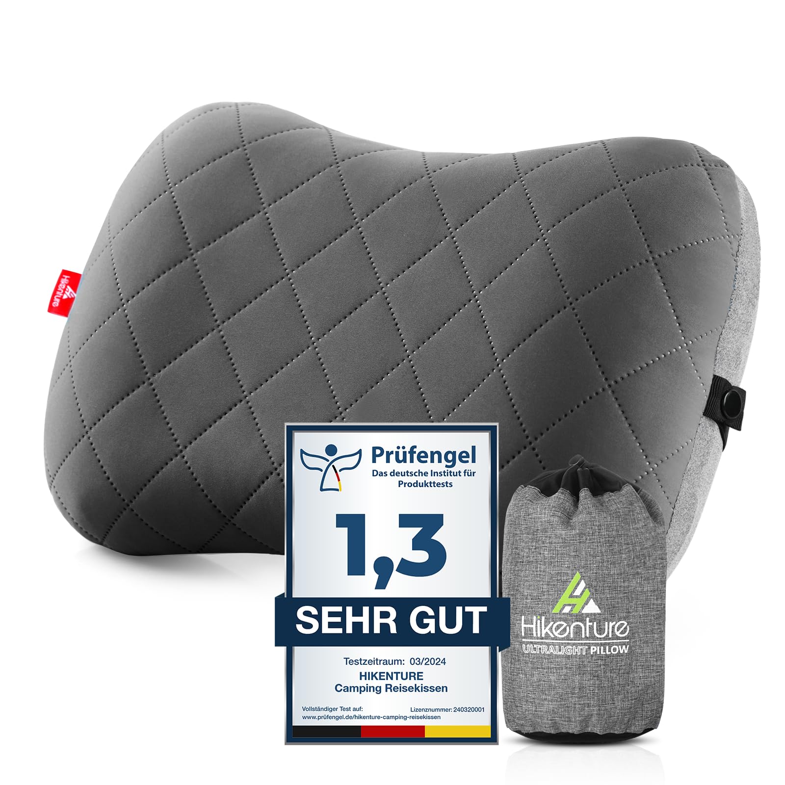 🏕️ HIKENTURE Aufblasbares Campingkissen mit abnehmbarem Kissenbezug 🏕️ Angebot bei HelloDeals