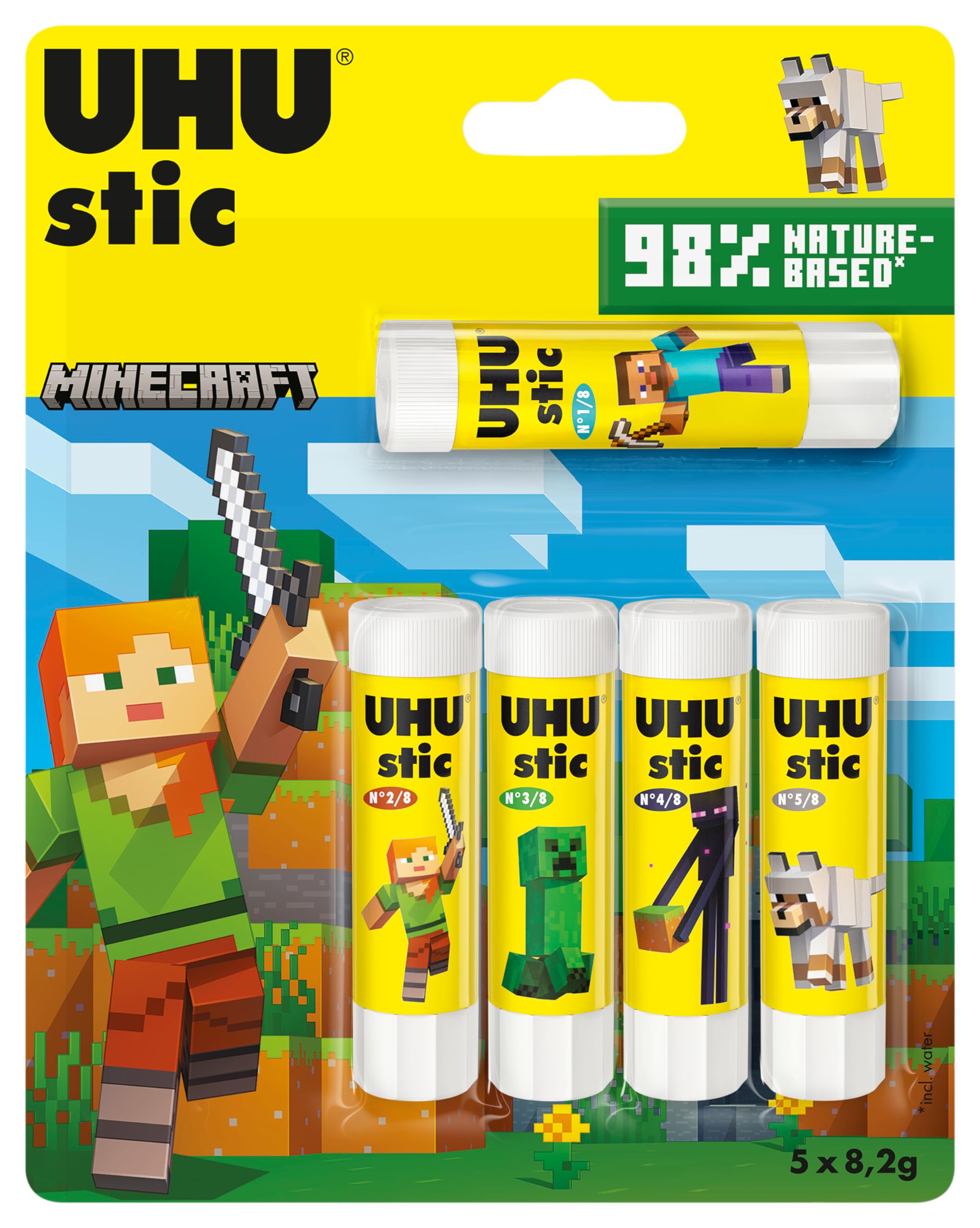 🎨🔗 UHU stic Klebestift BTS 2024 MINECRAFT 5x8,2g 5 x 8,2g Minecraft 🛍️ Angebot bei HelloDeals