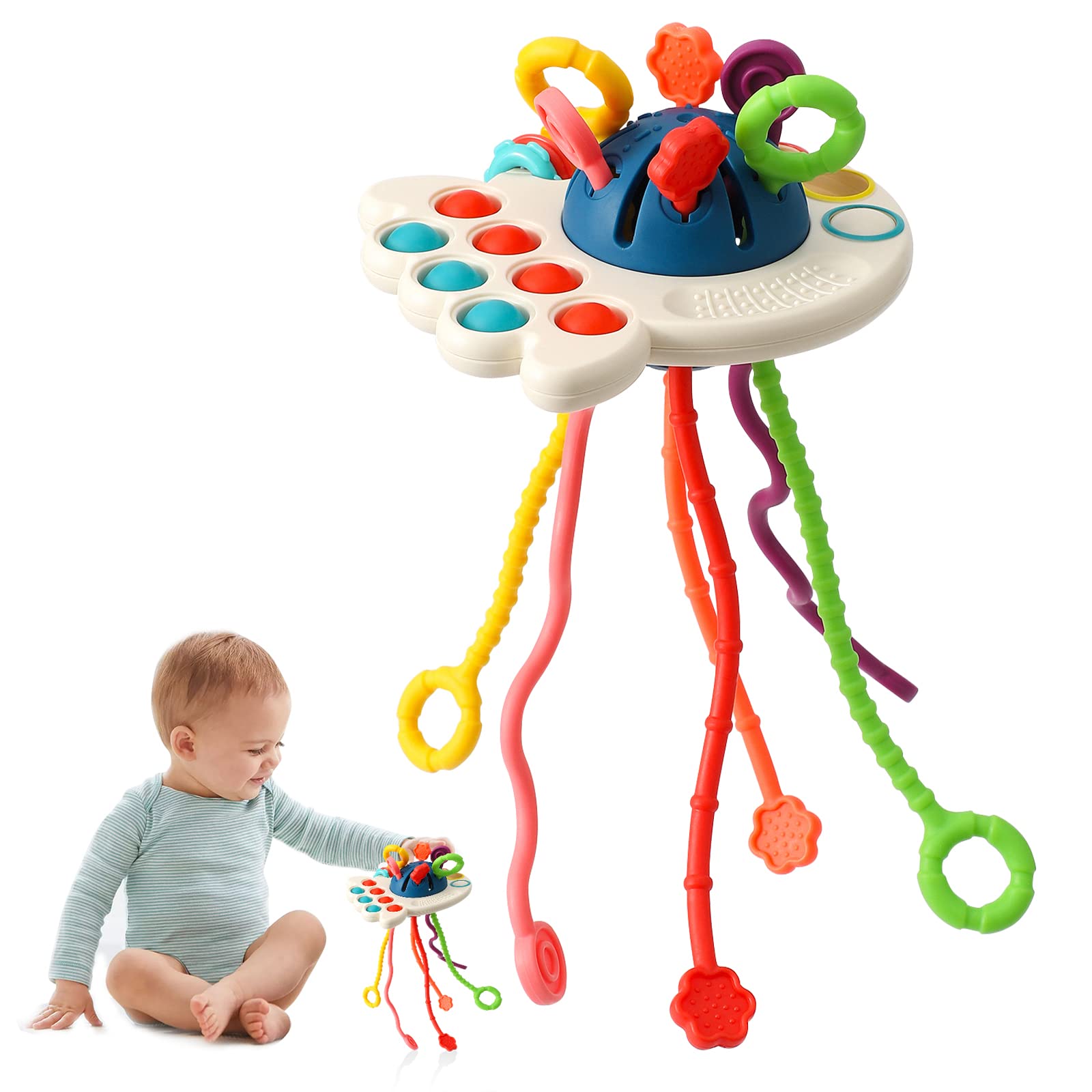 🐙 Montessori-Spielzeug: Kraken-förmiges Silikon-Zugschnur-Aktivitätsspielzeug Angebot bei HelloDeals