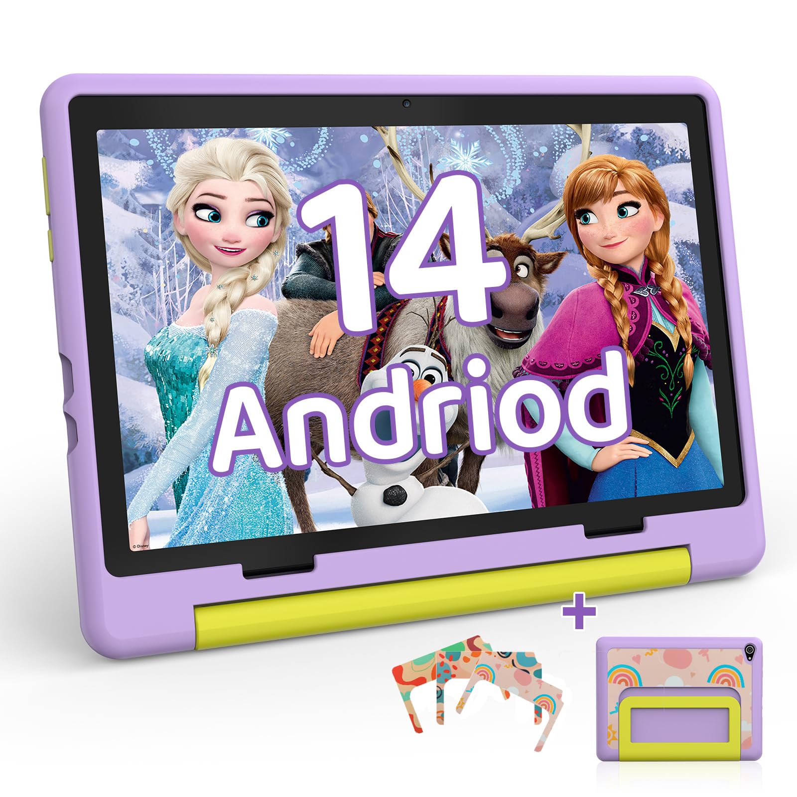 HotLight Android 14 Tablet 10 Zoll Kinder Tablet Octa Core mit Gesichtserkennung Lila 🌈 Angebot bei HelloDeals