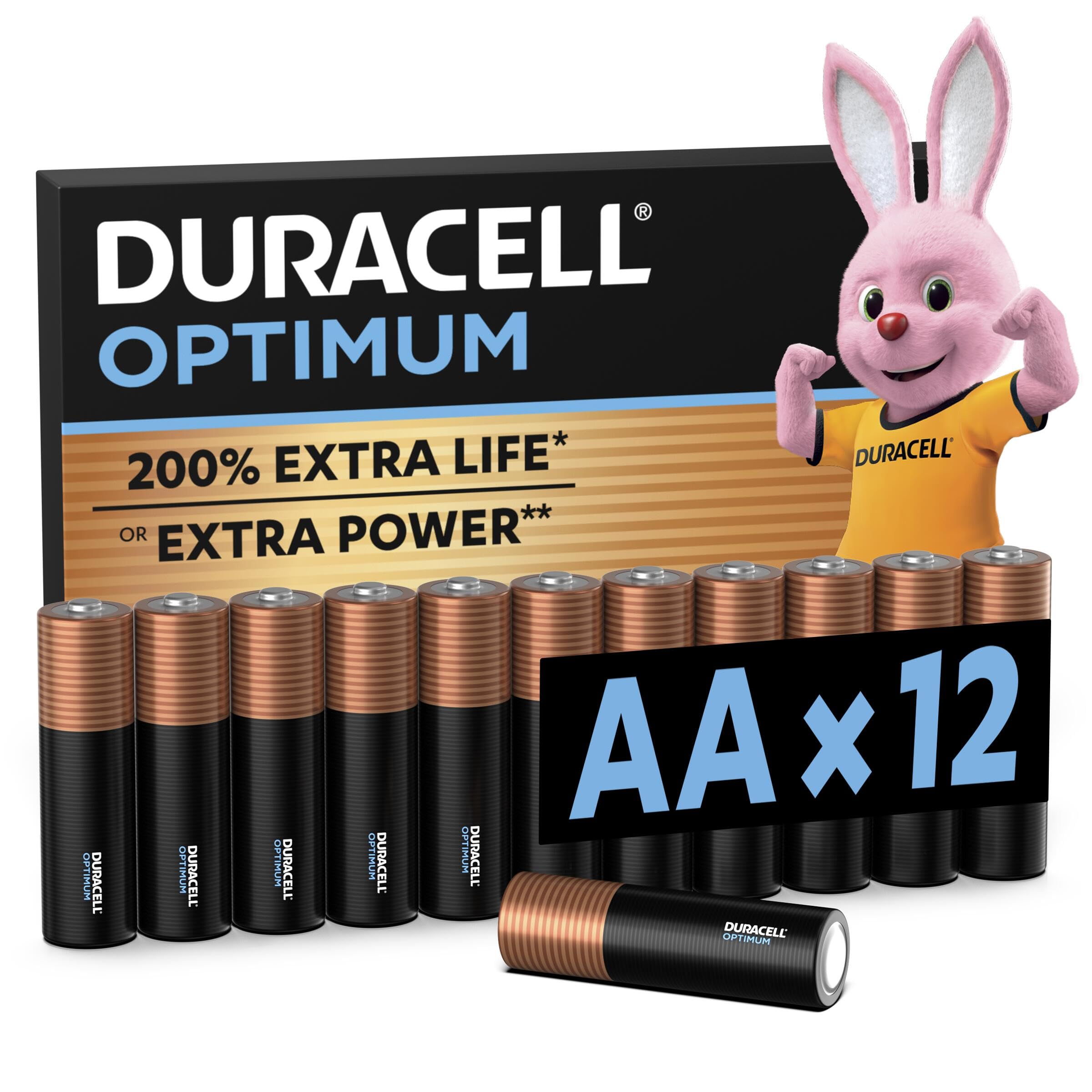 🔋 Duracell Optimum AA Batterien, 12 Stück | Bis zu 200% zusätzliche Lebensdauer oder extra Power Angebot bei HelloDeals