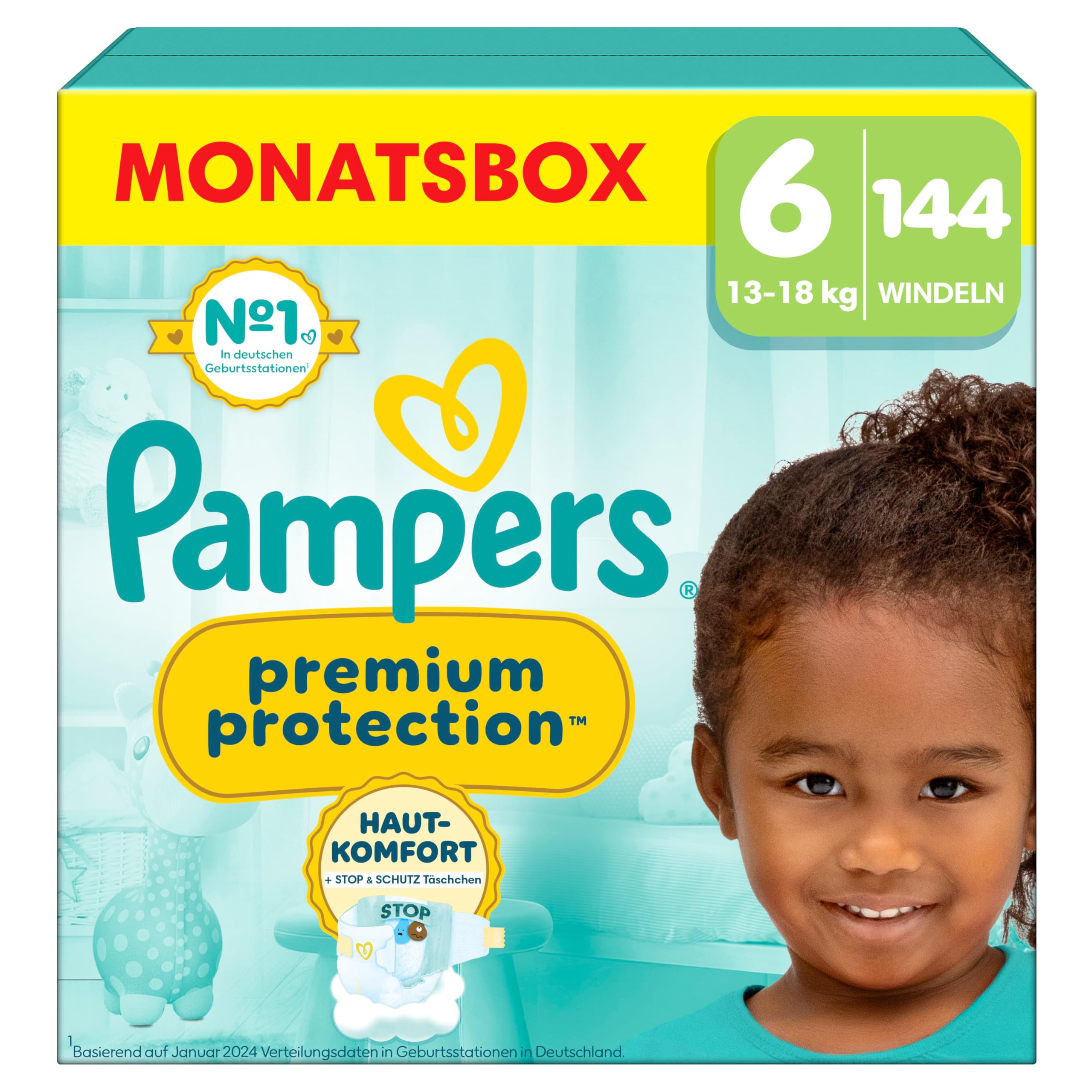 🌟 Pampers Premium Protection Größe 6, 144 Windeln 🌟 Angebot bei HelloDeals