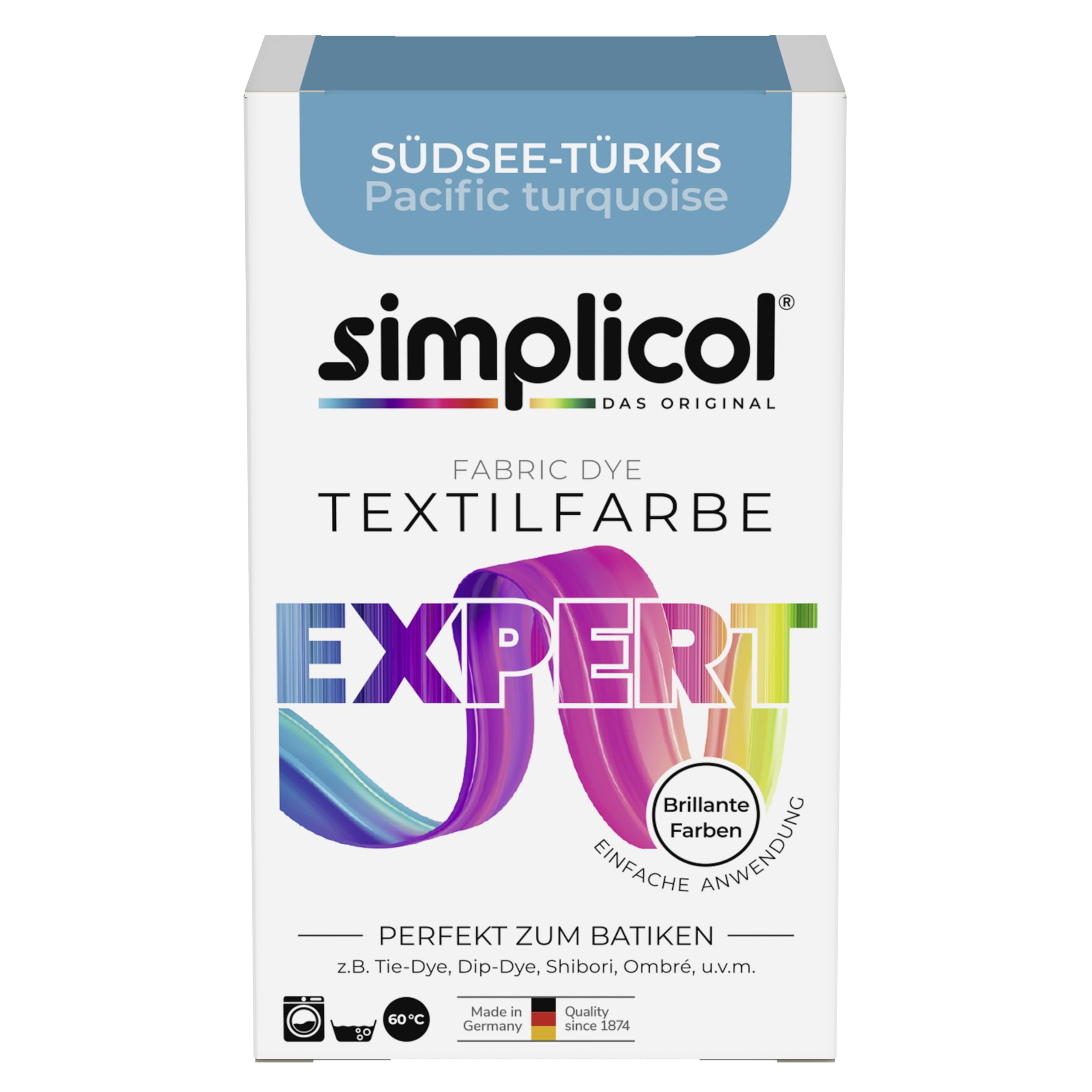 🎨 simplicol Textilfarbe expert Südsee-Türkis | Perfekt zum Batiken und für kreative DIY-Projekte Angebot bei HelloDeals