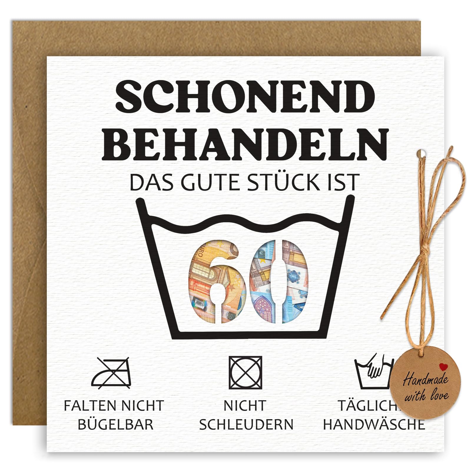 🎁 BOYATONG Geldgeschenke Geburtstag 60 mit Umschlägen - Lustige Geschenke zum 60 Geburtstag Angebot bei HelloDeals