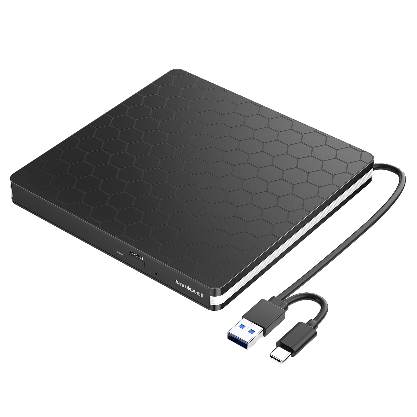 Amicool Externe DVD Laufwerk USB 3.0 Type-C CD DVD +/-RW Brenner Angebot bei HelloDeals