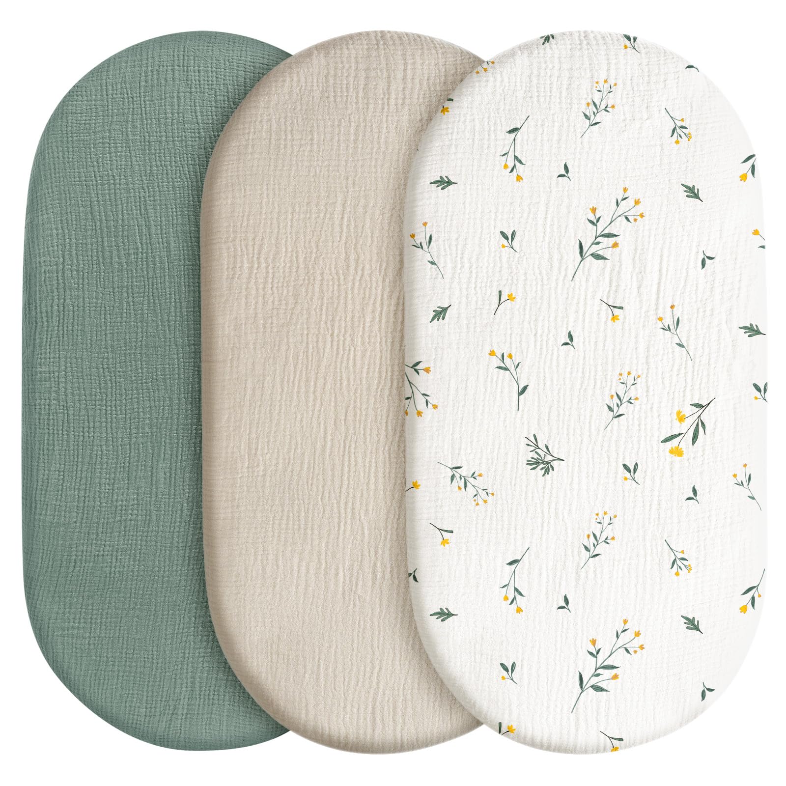 Angebot: 3er-Pack Bettlaken Spannbettlaken aus 100% Musselin-Baumwolle für Kinderwagen 🌟 Angebot bei HelloDeals