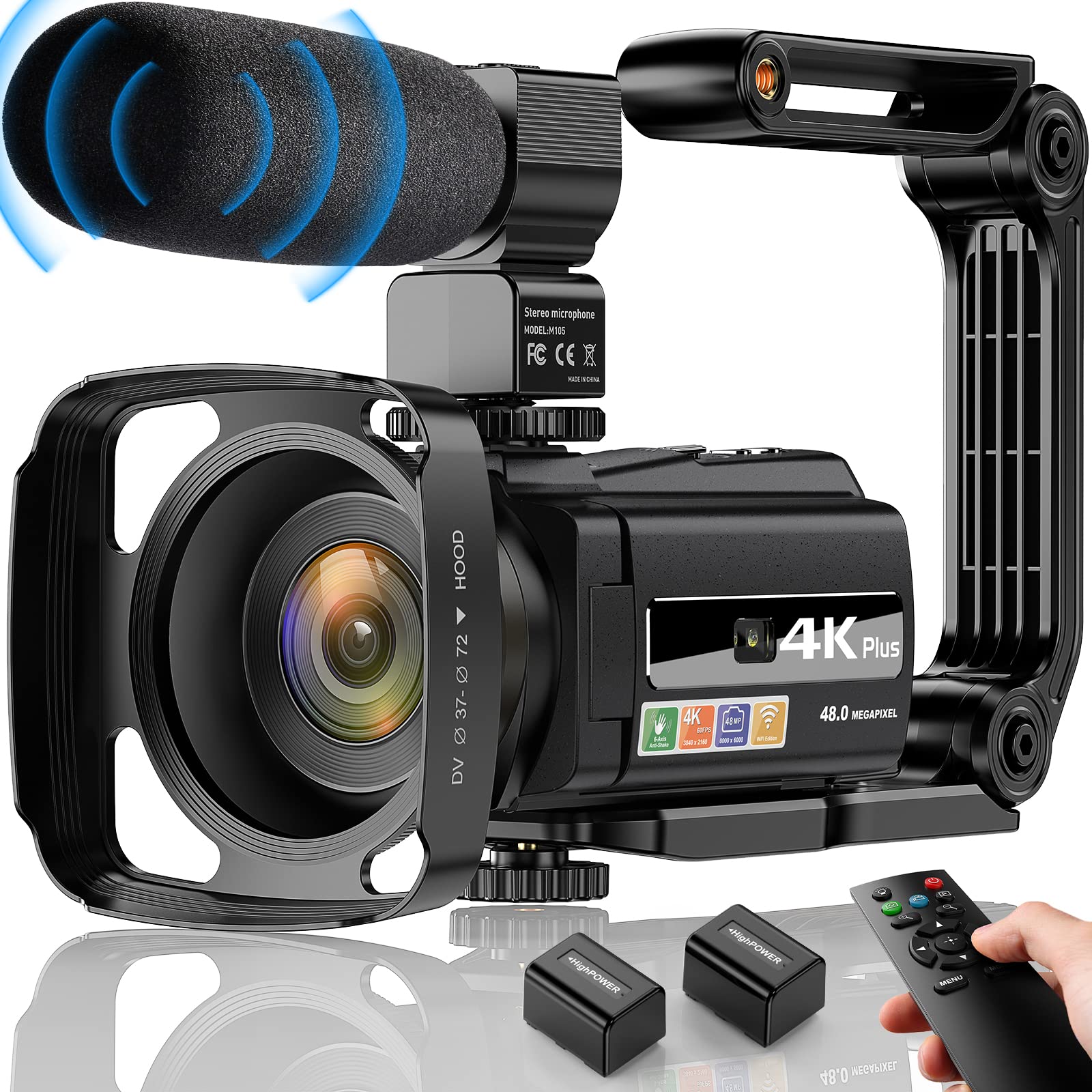 4K VideoKamera Camcorder UHD 48MP WiFi IR Nachtsicht Vlogging Kamera 📹🌟 Angebot bei HelloDeals