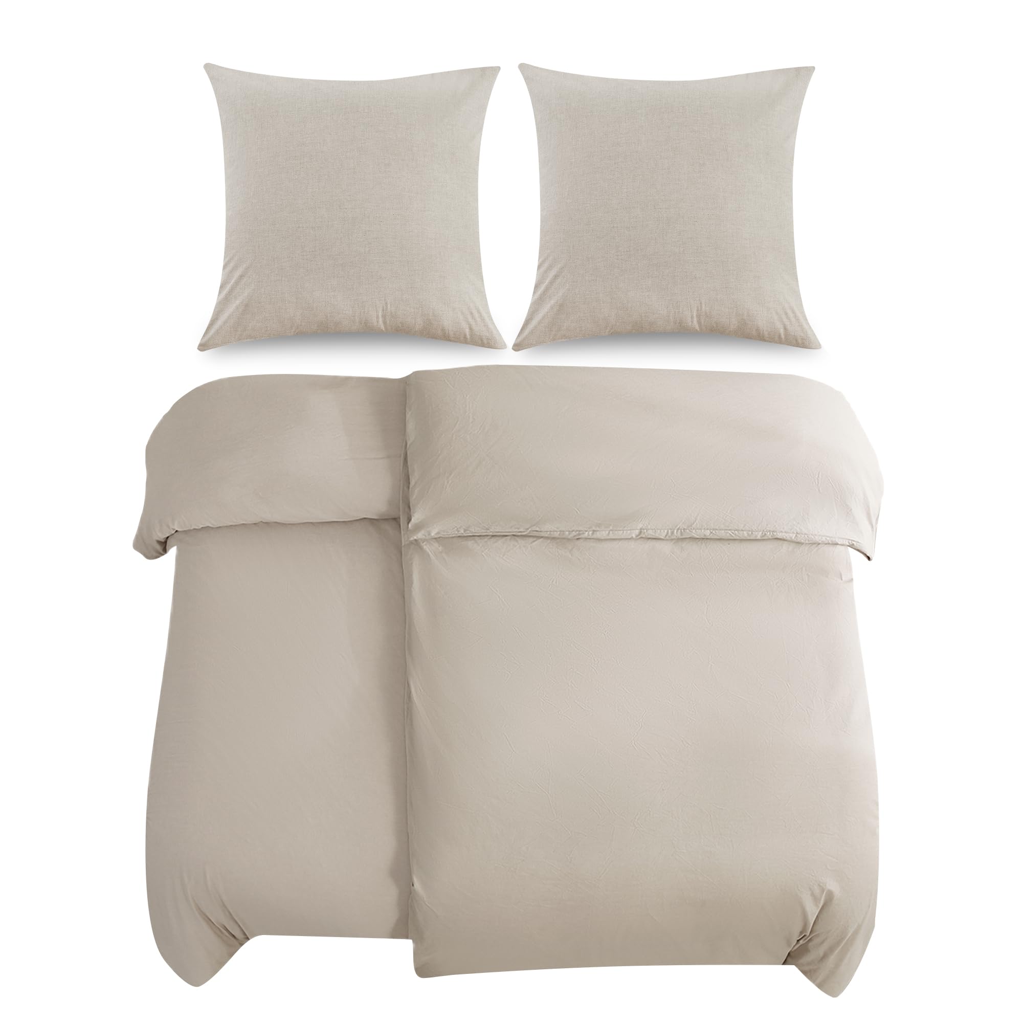 ATsense Bettwäsche 135x200 cm Baumwolle 4teilig - Beige 🛏️🌿 Angebot bei HelloDeals