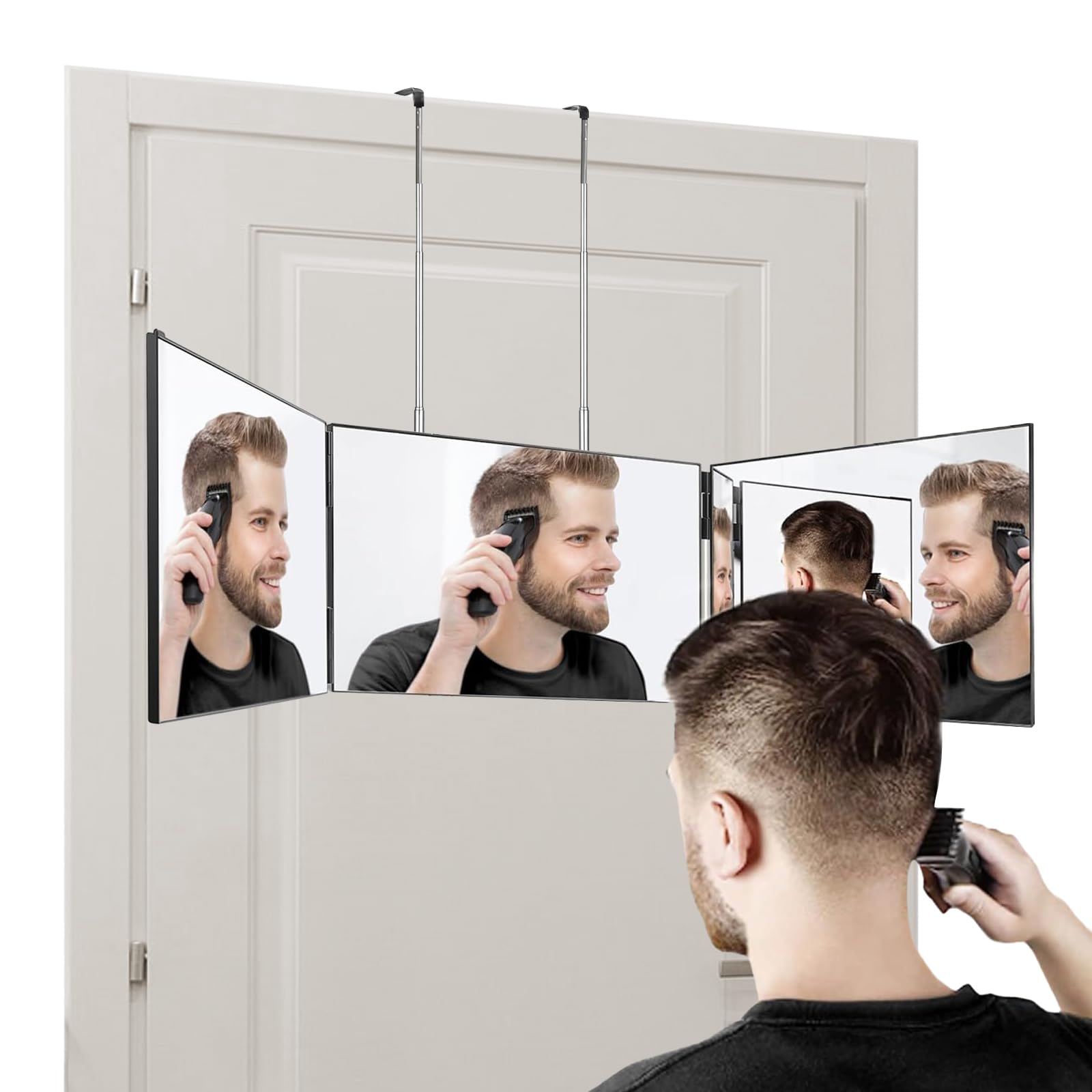 🌟 GOQELK 360 Grad Spiegel -Spiegel Haare Selbst Schneiden Faltbarer Rasierspiegel Angebot bei HelloDeals