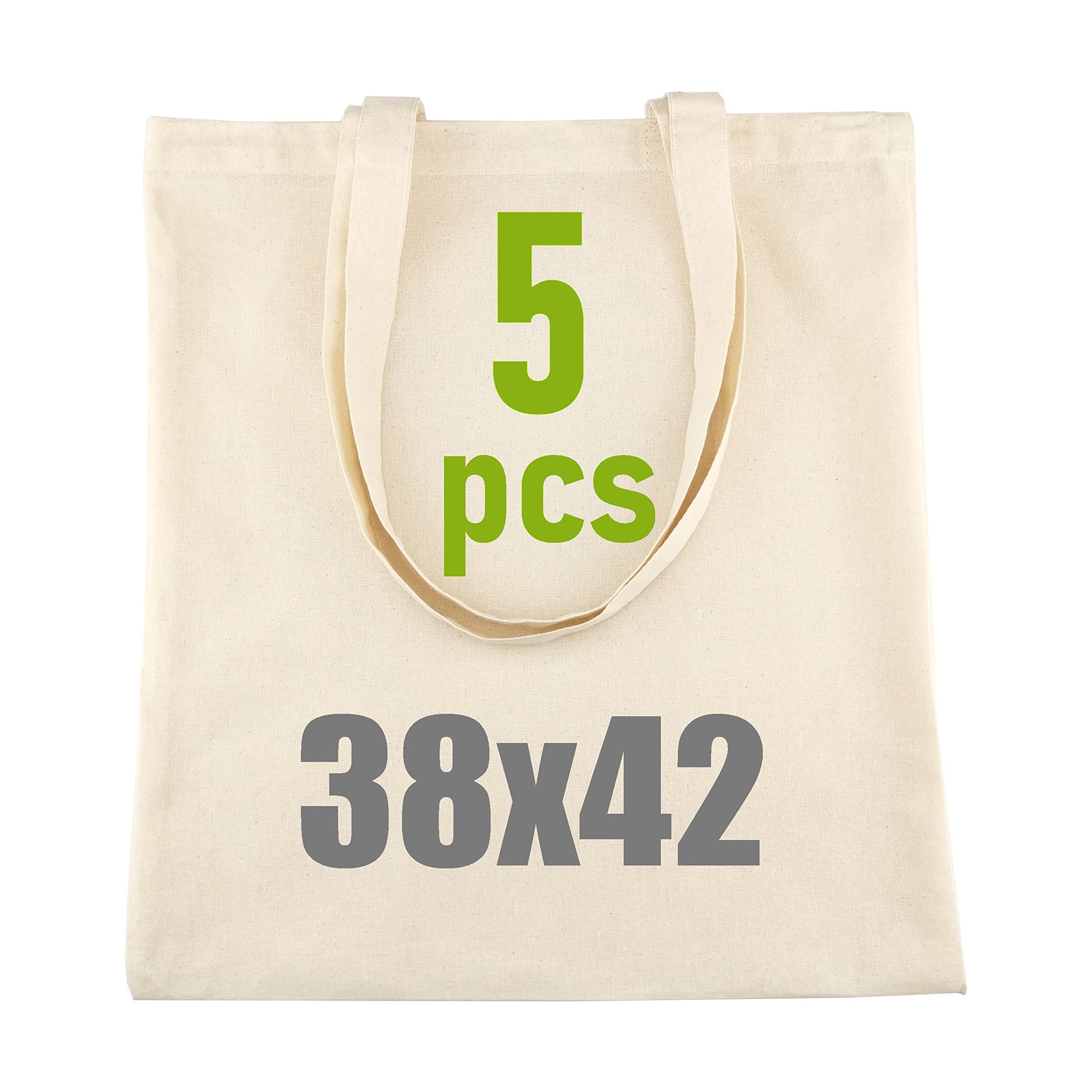 IDEA HOME Baumwolltasche 38x42cm - Jutebeutel Groß - Stoffbeutel Unbedruckt Angebot bei HelloDeals