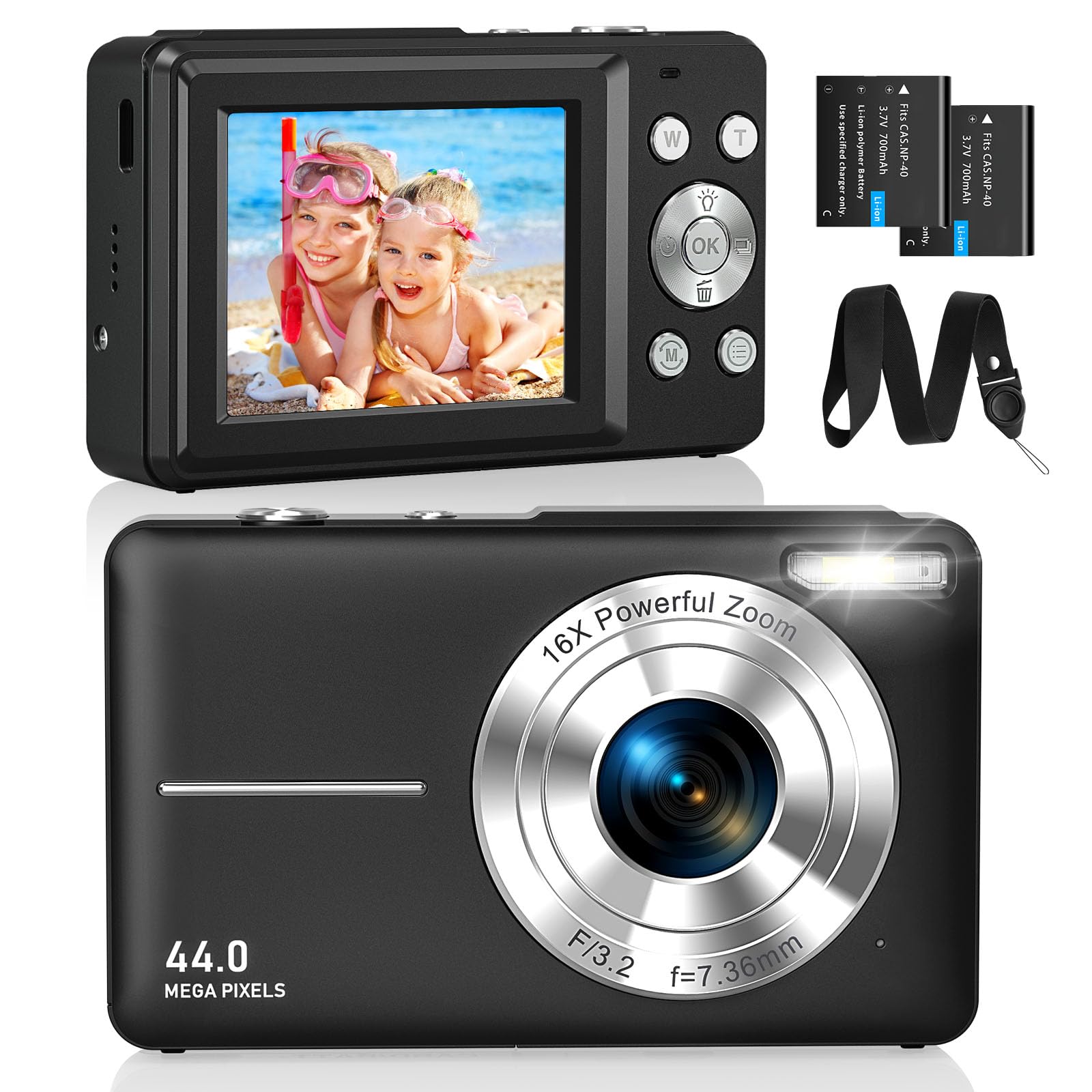 CAMKORY Digitalkamera Fotokamera FHD 1080P 44MP Kompaktkamera 📸 Angebot bei HelloDeals