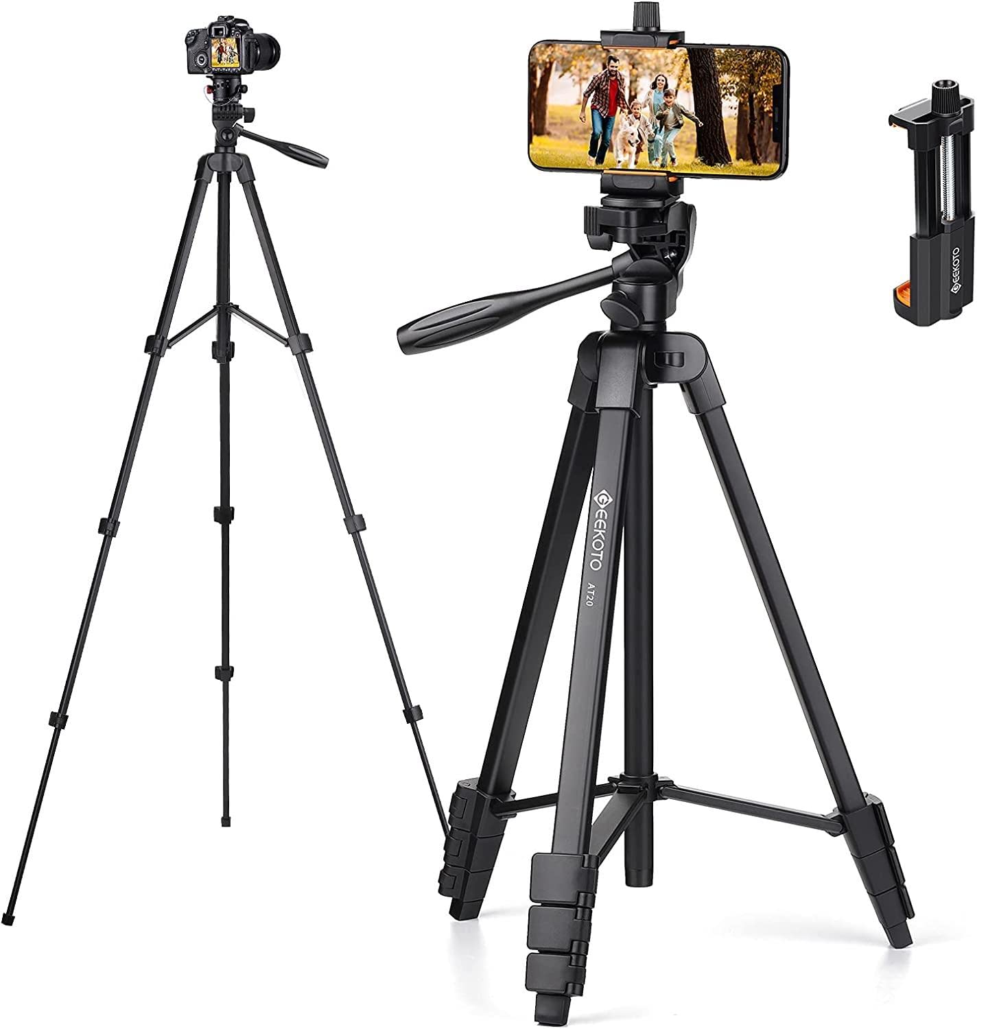 📸 GEEKOTO Handy Stativ Ausziehbar 54 Zoll für Smartphone mit 360-Grad-Panorama-Drehplattform 🌟 Angebot bei HelloDeals