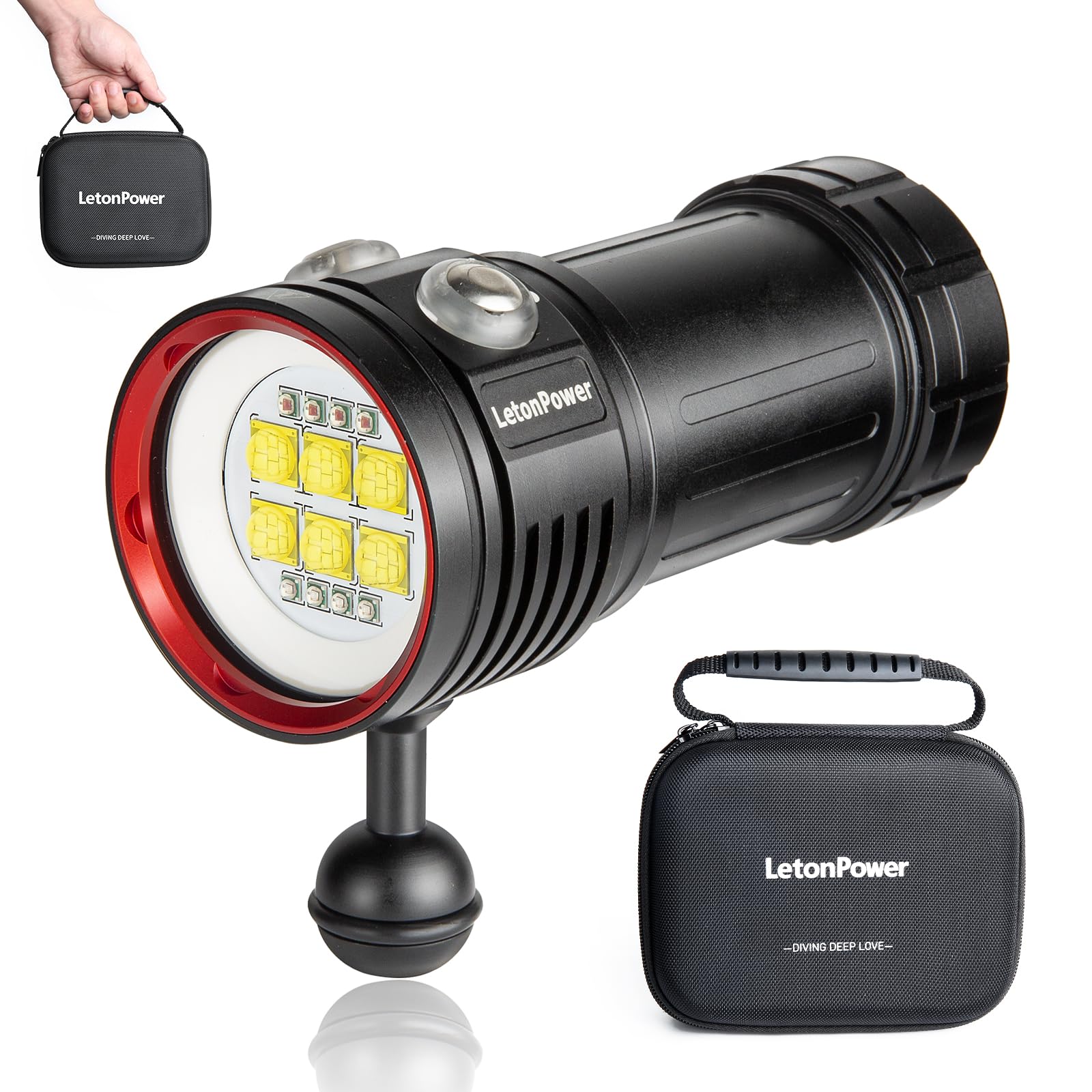 Tauchlampe LetonPower L24 12000Lumens Taschenlampe tauchen 🌊🔦 Angebot bei HelloDeals