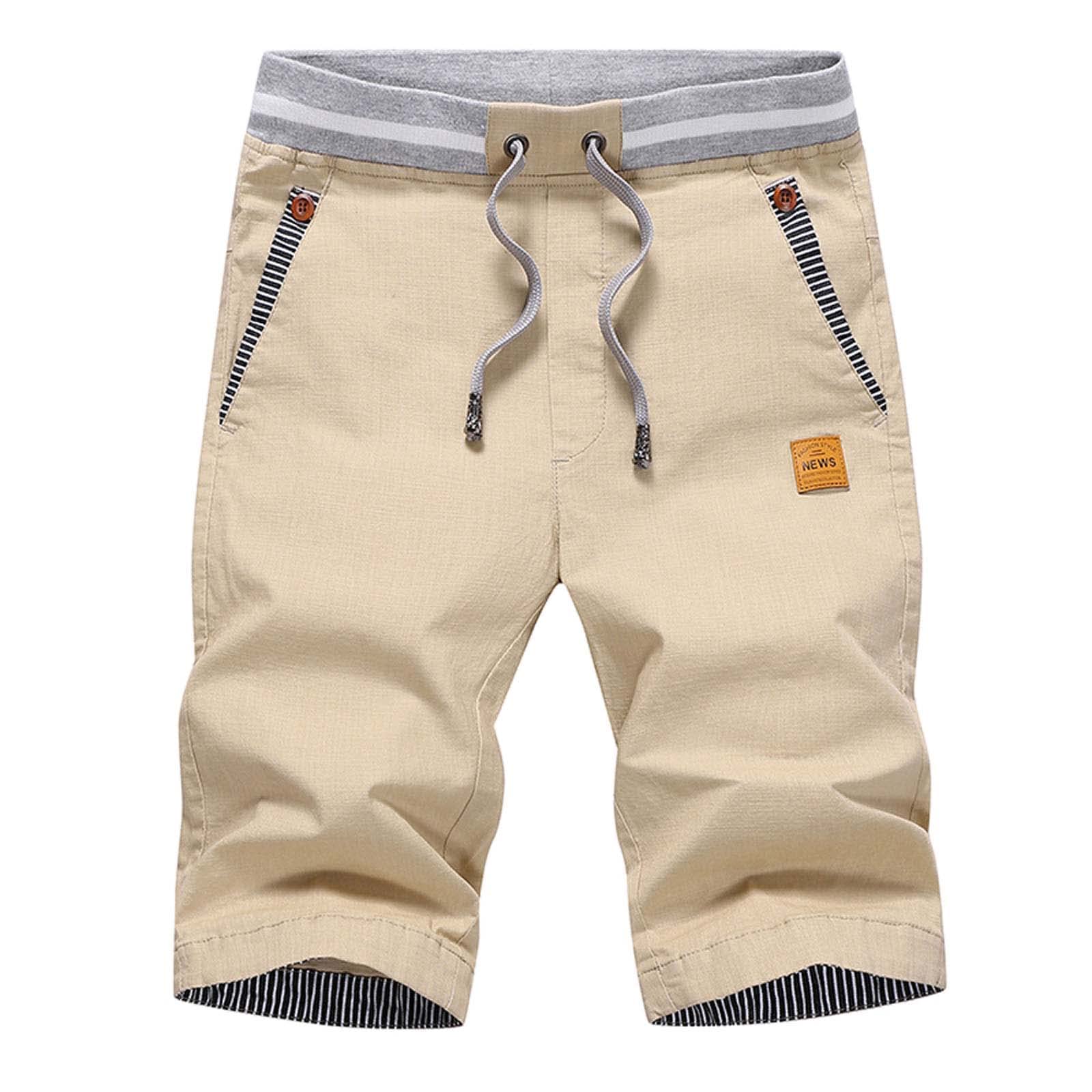 🌞 JustSun Kurze Herren Shorts Chino Baumwolle Sommer L Khaki Angebot bei HelloDeals
