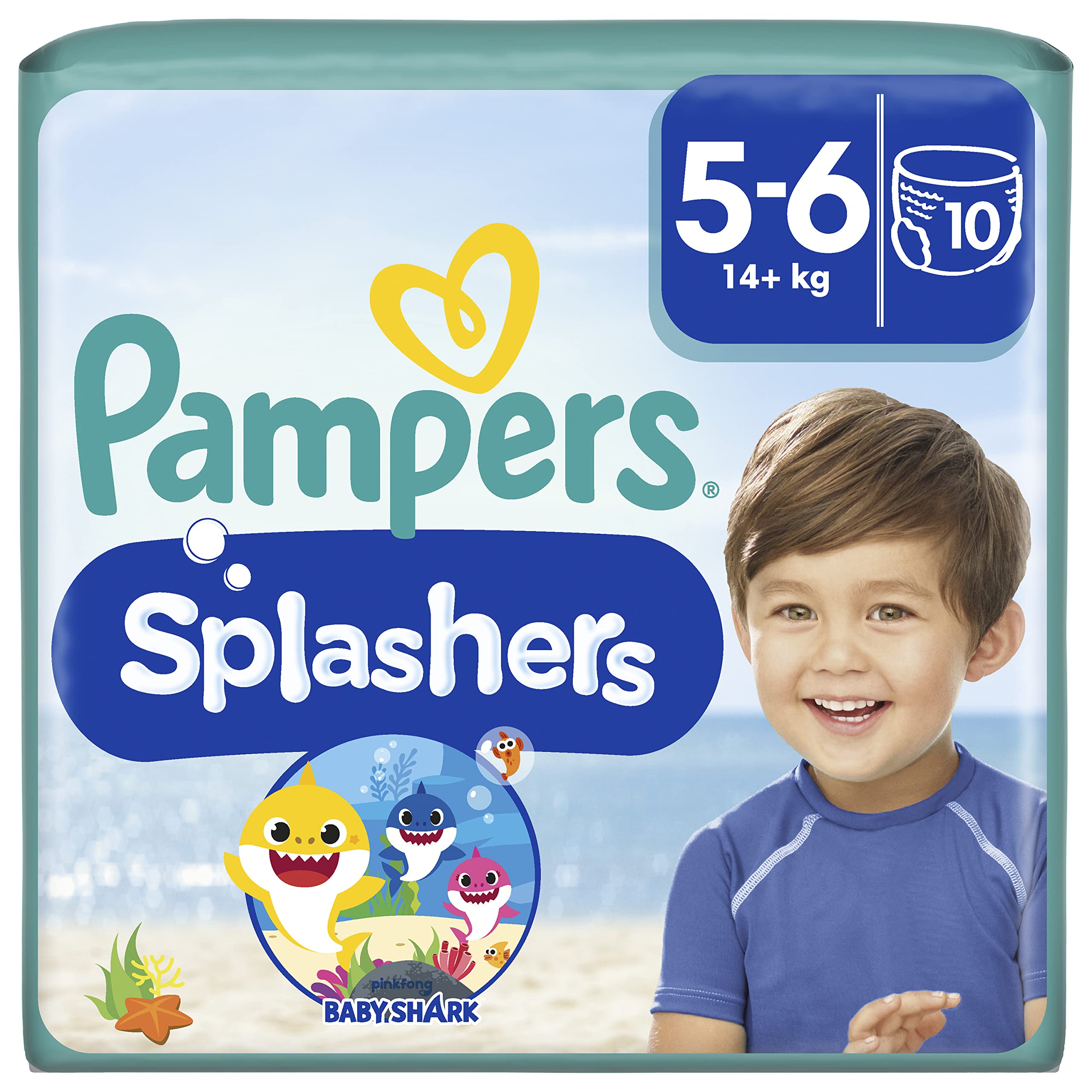 🦈 Pampers Splashers Baby Shark Limited Edition, Größe 5-6, 10 Stück Angebot bei HelloDeals