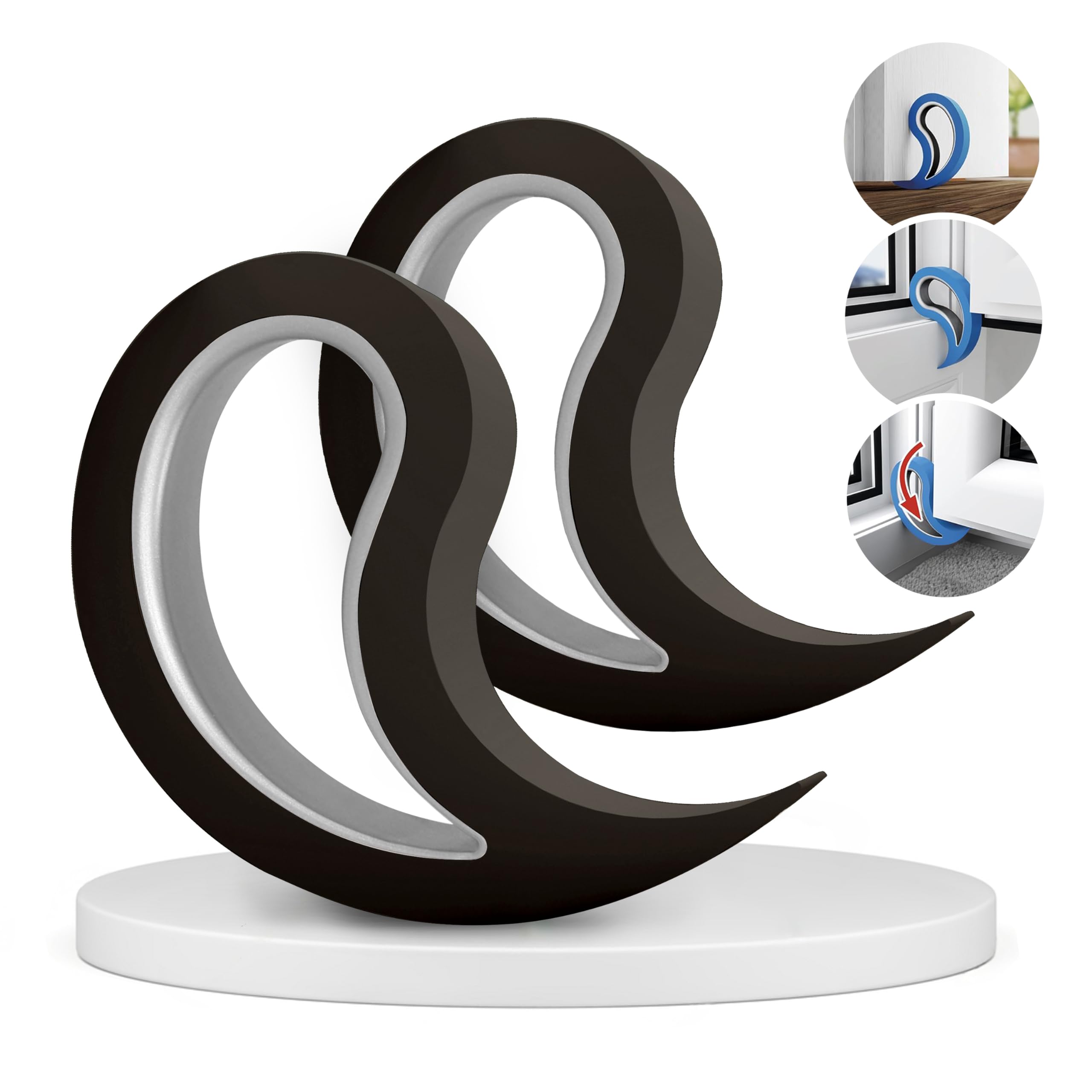 🛑 Stoppy, Stoppi Türstopper 2er Set - Schwarz Angebot bei HelloDeals