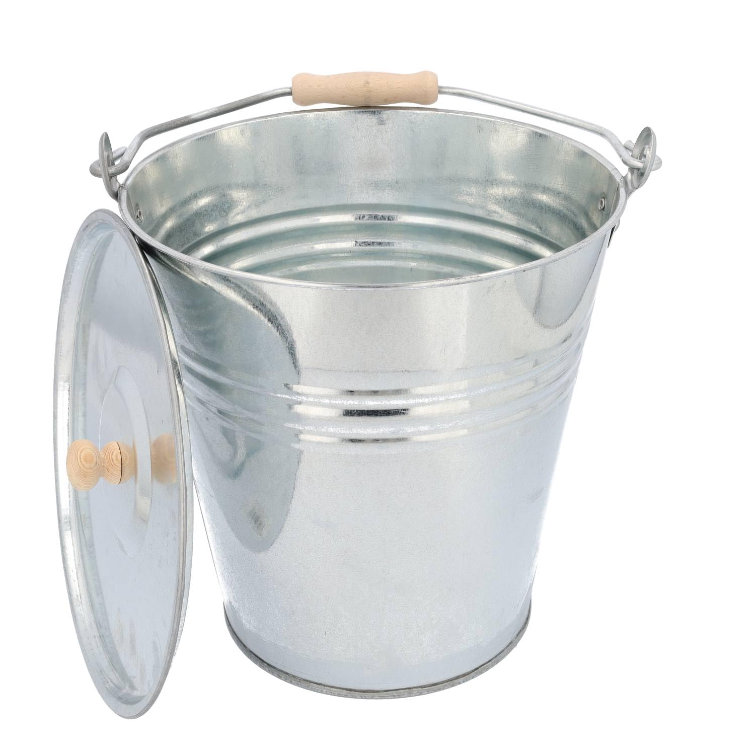 🔥 HRB Zinkeimer Ascheeimer mit Deckel Silber 12 Liter 🔥 Angebot bei HelloDeals