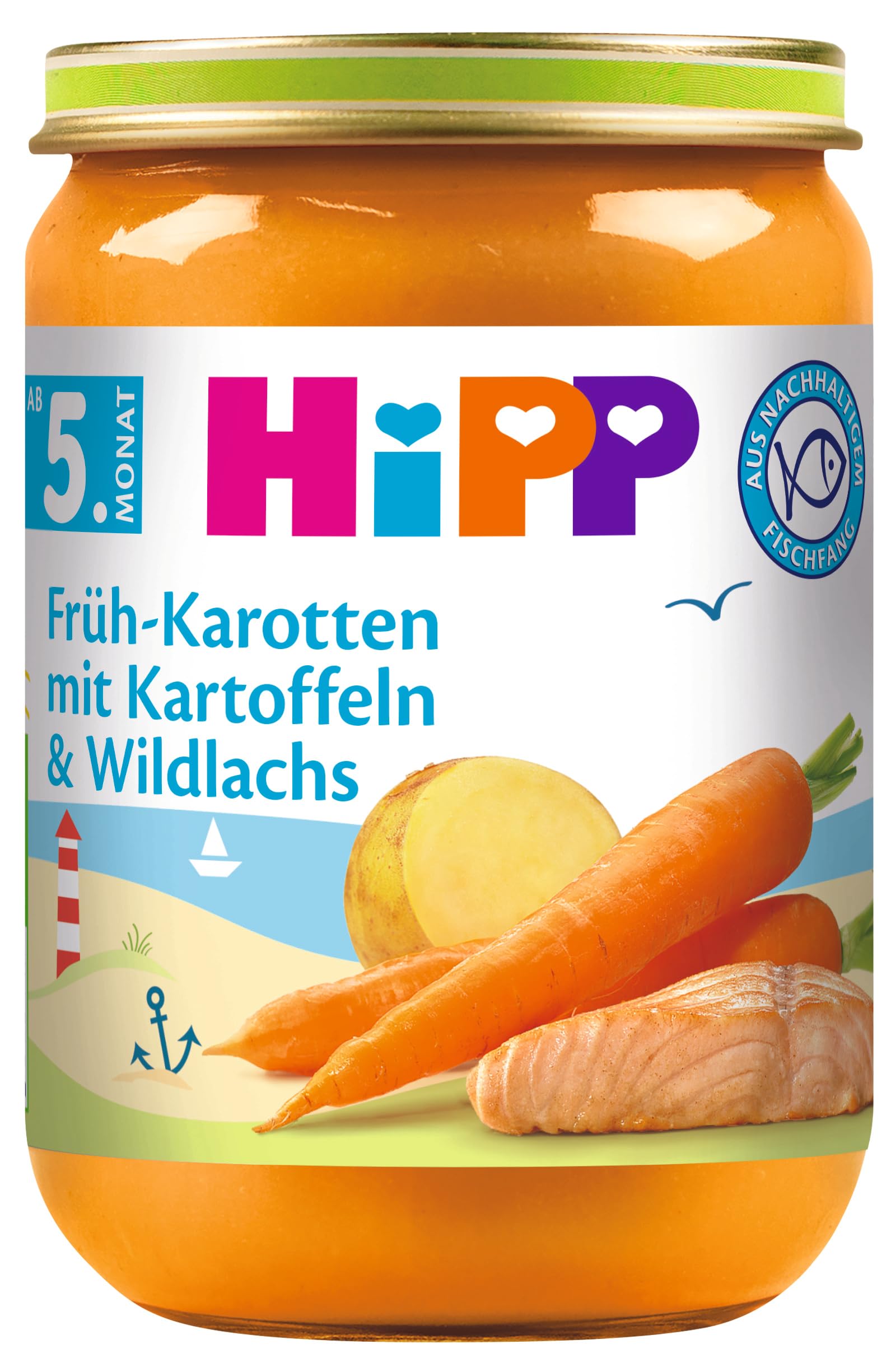 HiPP Früh-Karotten mit Kartoffeln und Wildlachs (6 x 190g) 🥕🥔🐟 Angebot bei HelloDeals