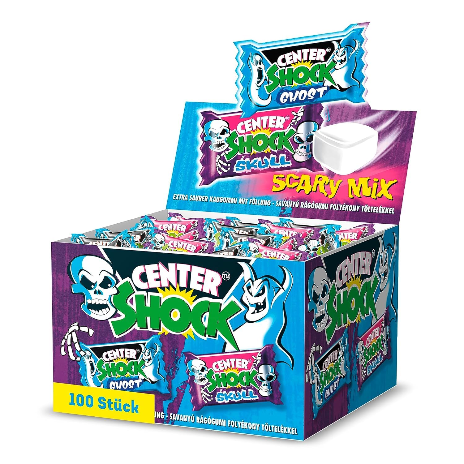 Center Shock Scary Mix Box mit 100 Kaugummis 😱🍬 Angebot bei HelloDeals