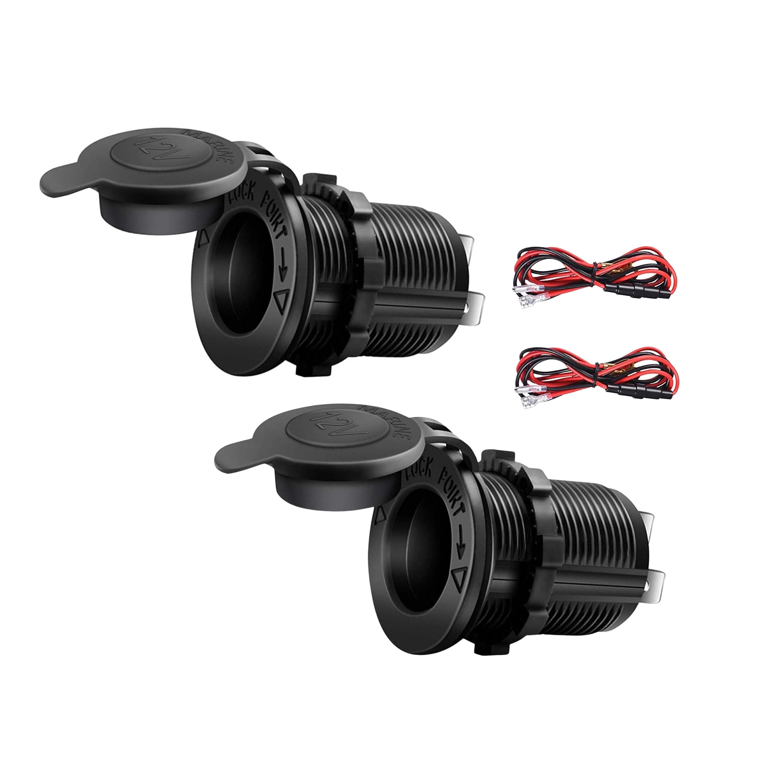 🚤 Wasserdichte 12V Steckdose für Boot Motorrad Auto - 2 Stück Angebot bei HelloDeals