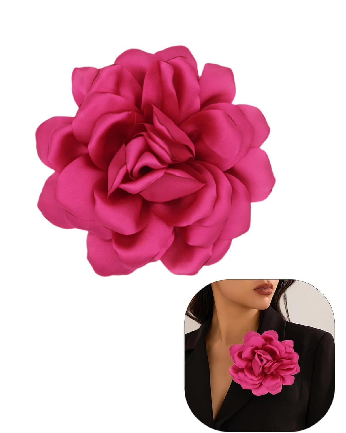 🌹🌺 LOZTBUE 1 Stück Rosen-Blumenbrosche, große Musselin-Brosche Angebot bei HelloDeals