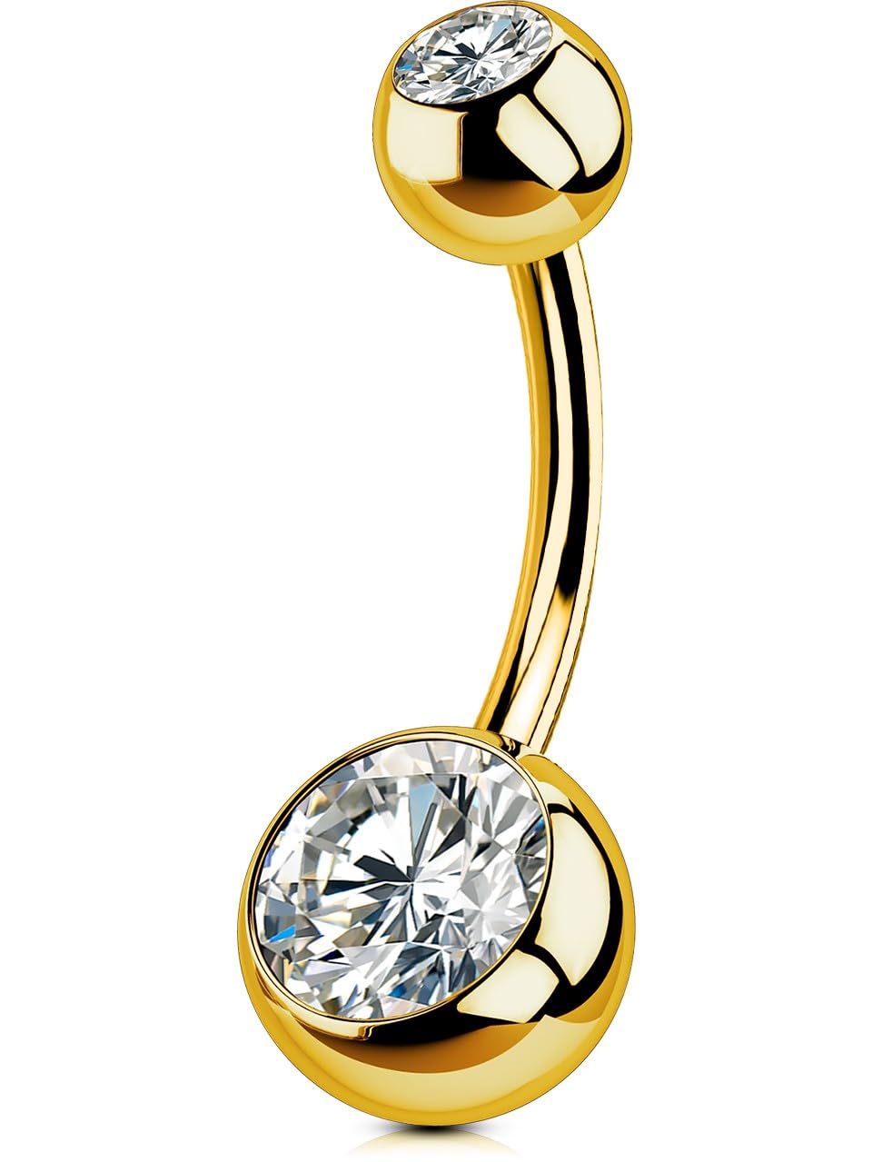 OUFER 14G Bauchnabelpiercing Titan Gold 😍🌟 Angebot bei HelloDeals