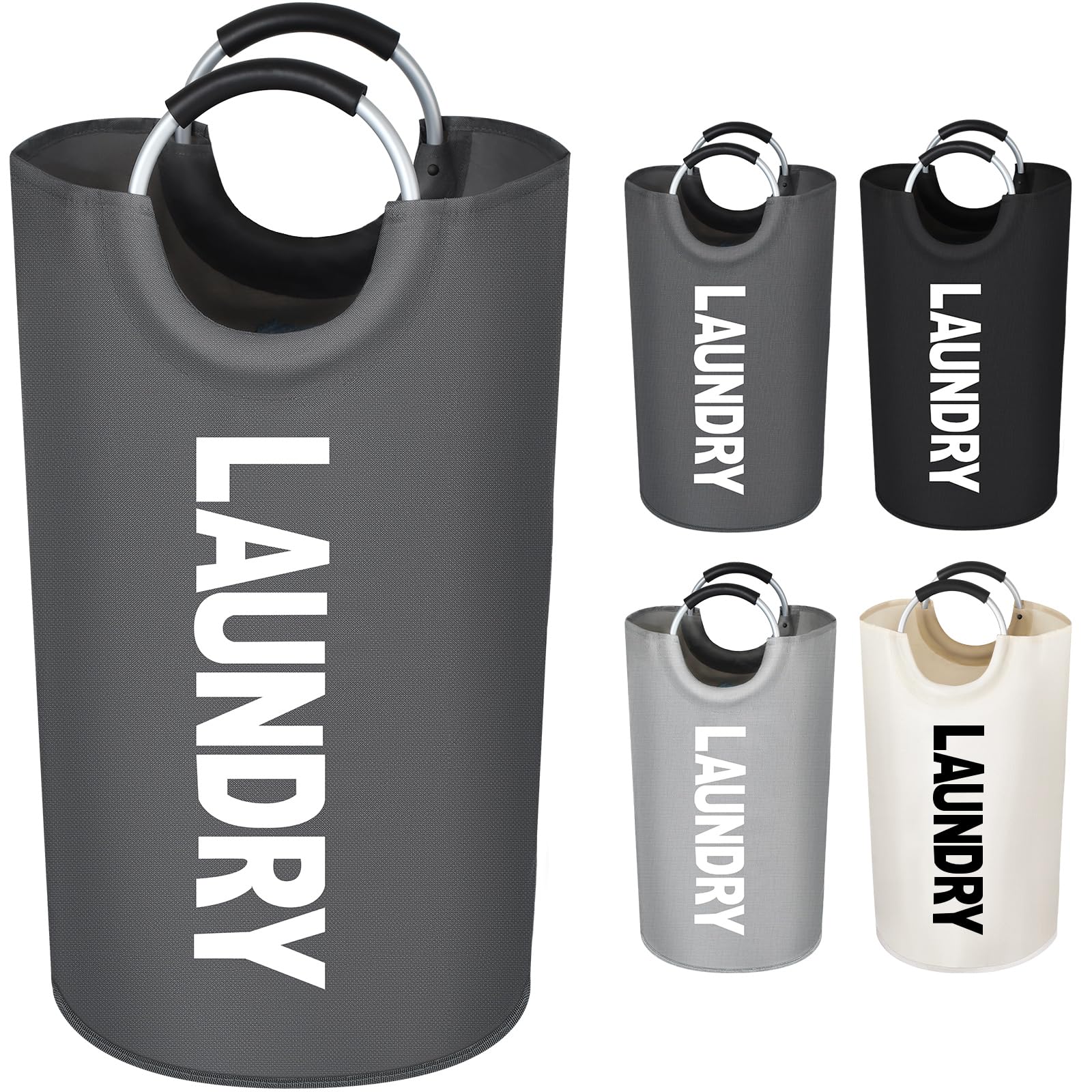 🧺 Votoko Wäschesammler mit Griff, 82L Wäschekorb - Grau 82L Angebot bei HelloDeals