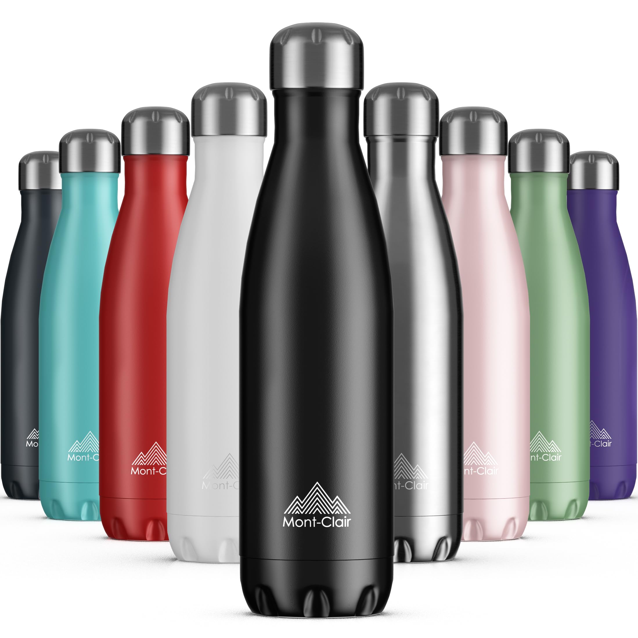 Mont-Clair Trinkflasche Edelstahl - Thermosflasche - BPA-freie - Water Bottle, Edelstahl trinkflasche 500ml - 24h Kalt & 12h Warm - Trinkflasche Auslaufsicher - Thermos Trinkflasche - Schwarz 500 ml Schwarz 🌿🚰 Angebot bei HelloDeals