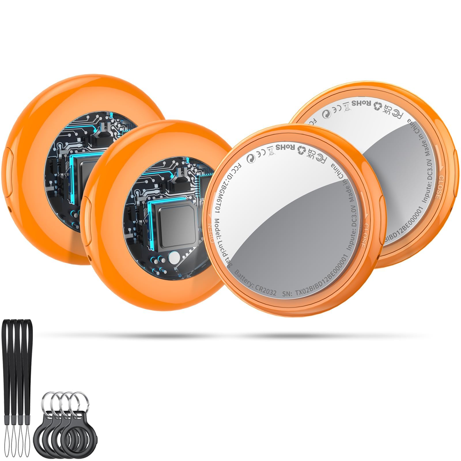 Smart Air Tracker Tag - Schlüsselfinde für iOS - 4er Pack Orange Angebot bei HelloDeals