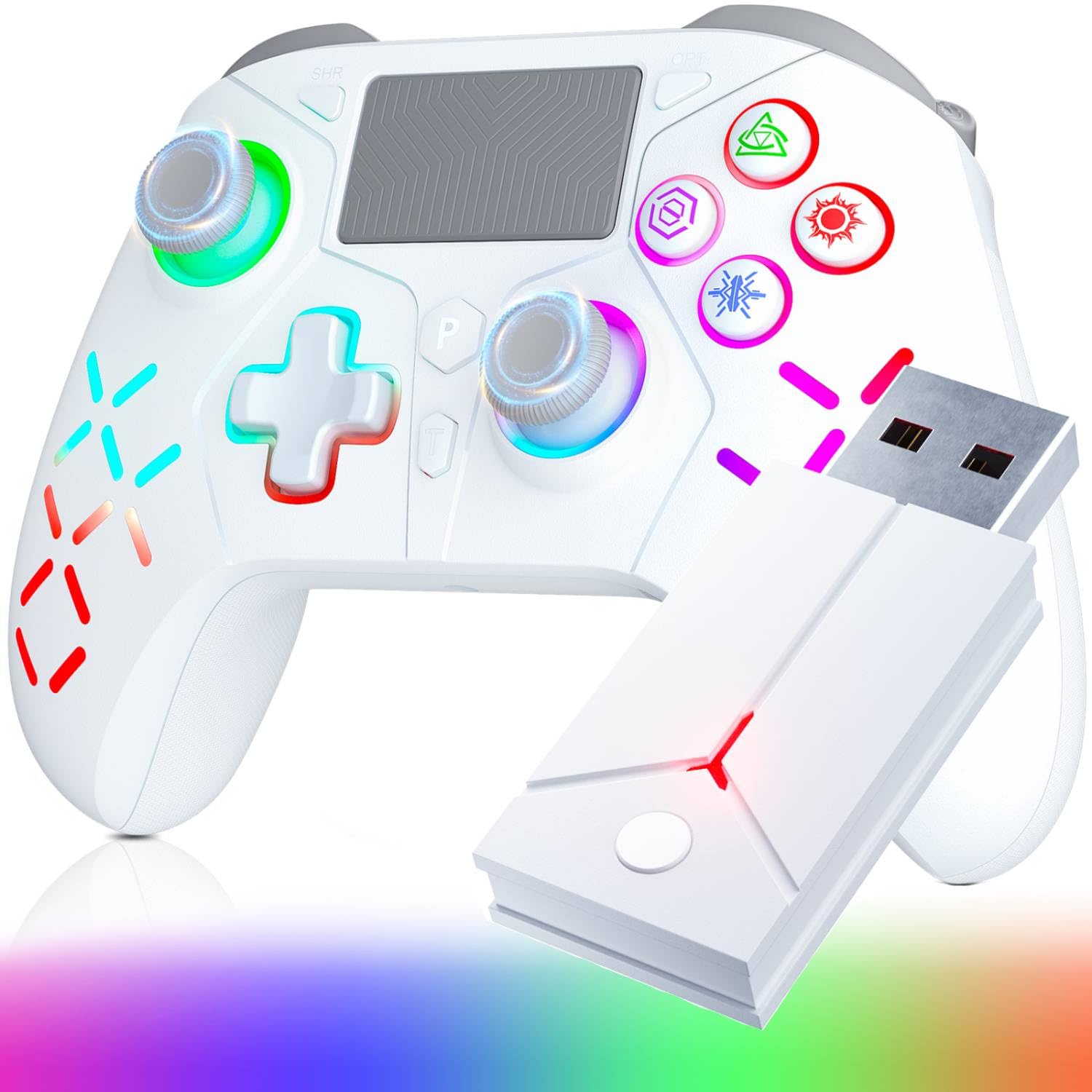 Kabelloser Controller für PS-5 mit Adapter und RGB-Beleuchtung Angebot bei HelloDeals
