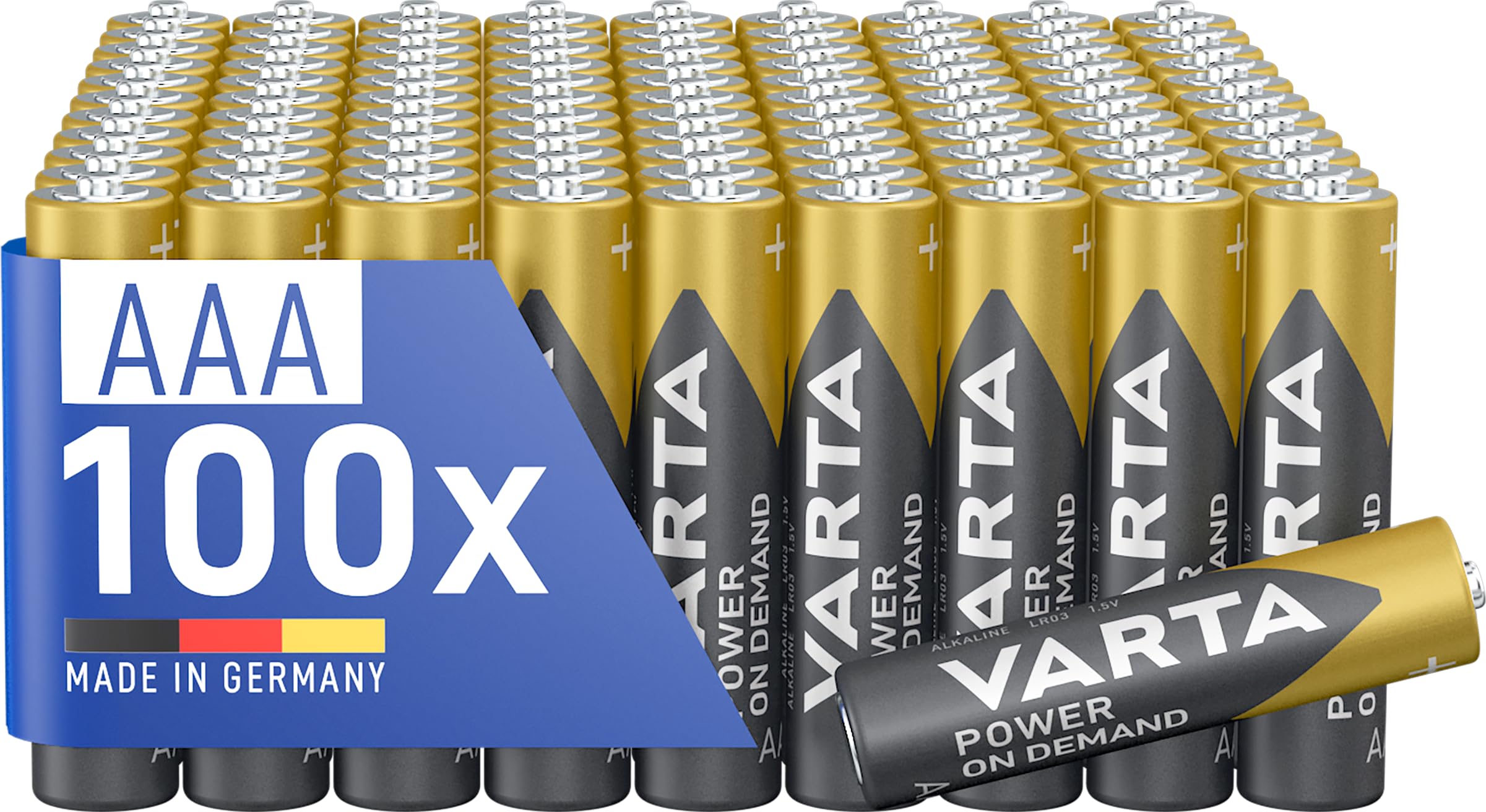 VARTA Batterien AAA, 100 Stück, Power on Demand, Alkaline, Made in Germany 🇩🇪 Angebot bei HelloDeals