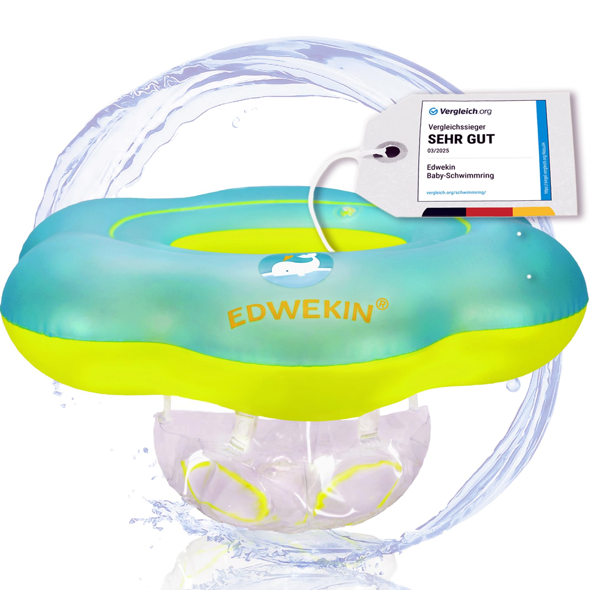 EDWEKIN® Premium Baby Schwimmring - Mitwachsende Schwimmhilfe für Kleinkinder 👶🏊‍♂️ Angebot bei HelloDeals