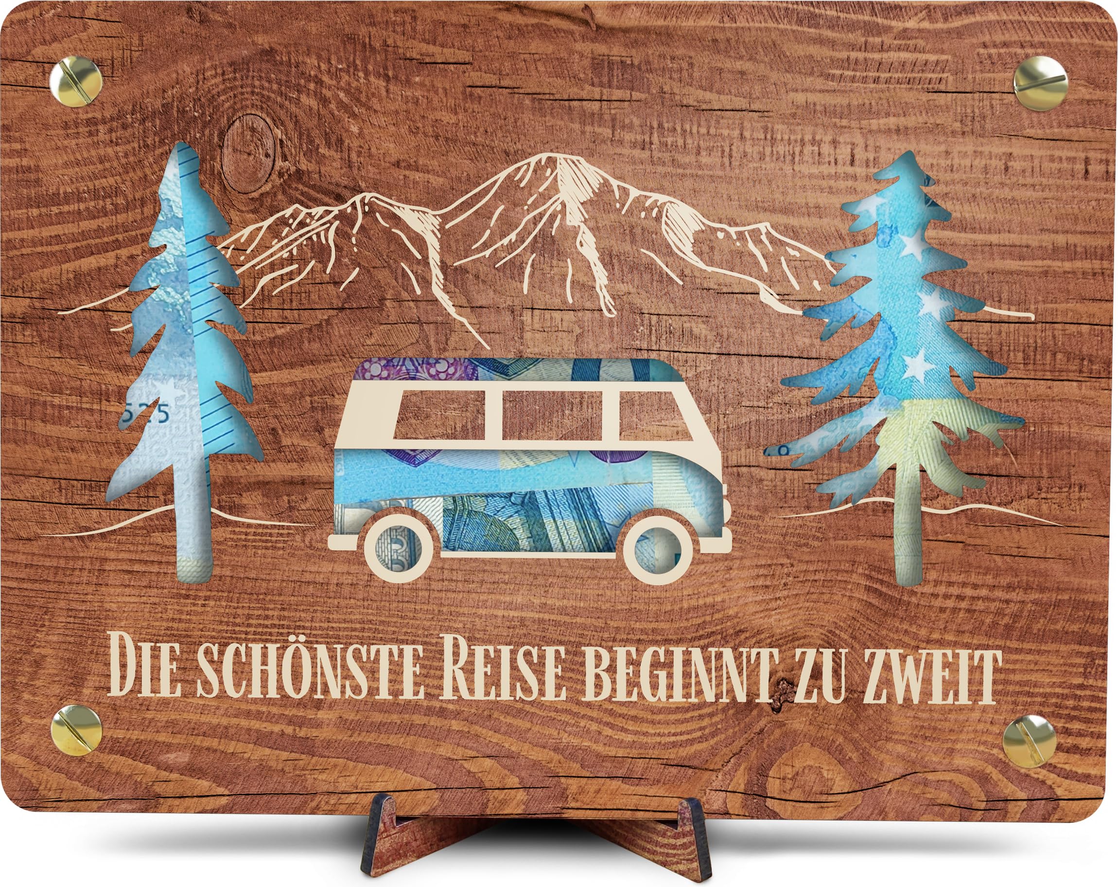 XL Geldgeschenk aus Holz inkl. Ständer 💌🌳📝🎁♻️ Angebot bei HelloDeals