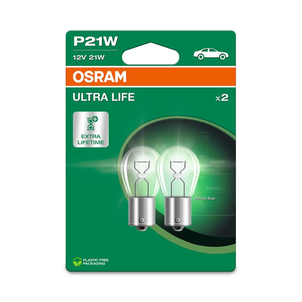 🌟 Super Deal! Osram ULTRA LIFE, P21W, Doppelblister, (2 Lampen), weiß Angebot bei HelloDeals