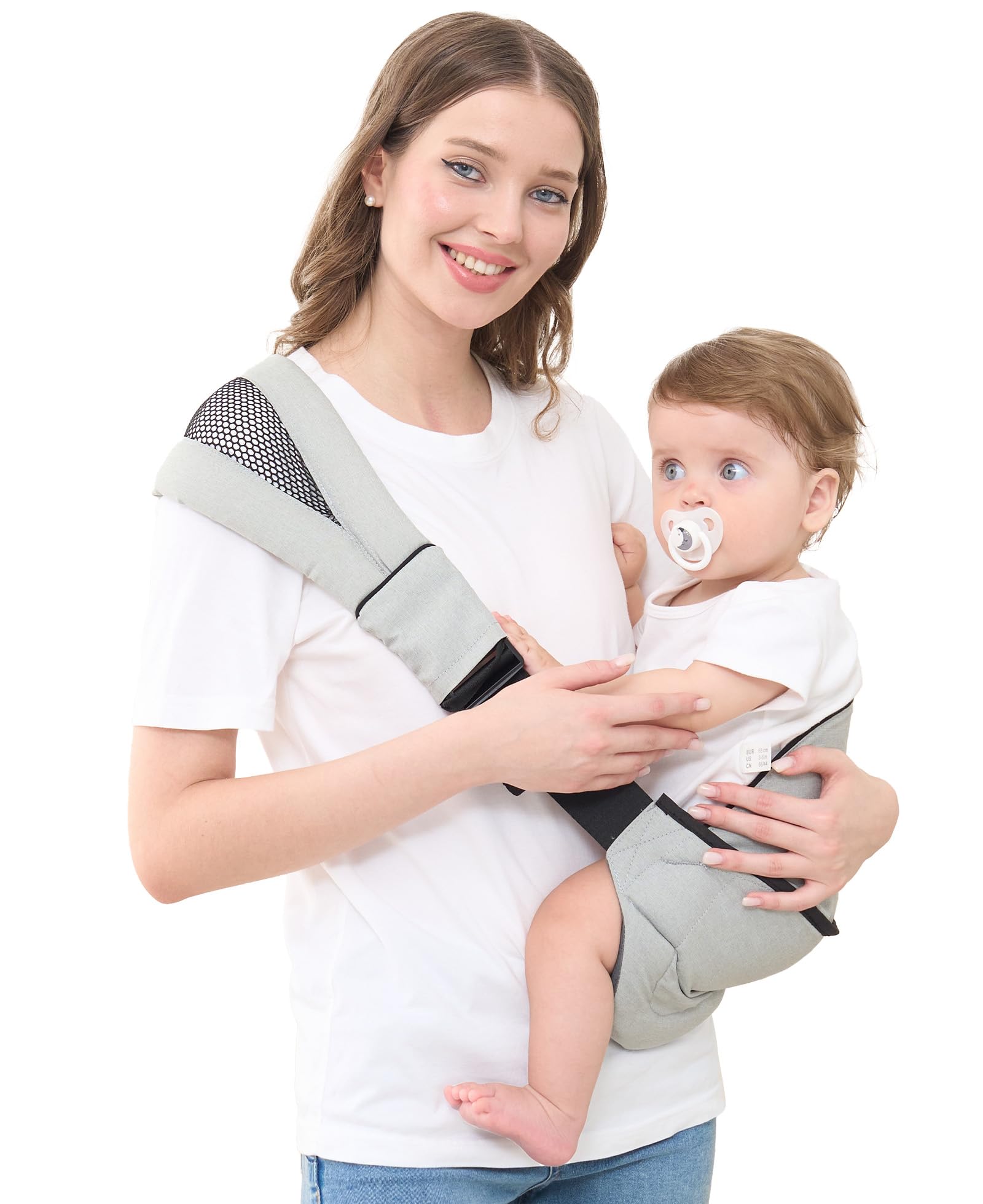 👶🎒 GAGAKU Kindertrage Seitlich - Ergonomische Babytrage ab 6 Monate - Hellgrau Angebot bei HelloDeals