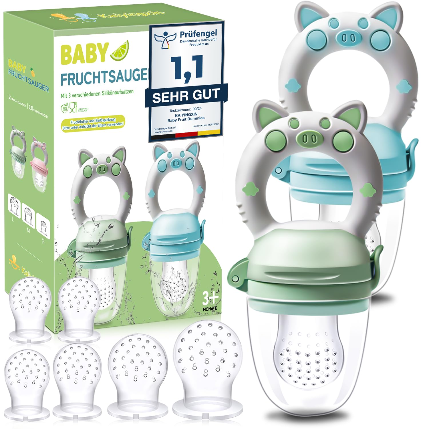 👶🍏🍌 Fruchtsauger Baby, 2 Stück Obstschnuller für Babys ab 3 Monate 🍏🍌👶 Angebot bei HelloDeals