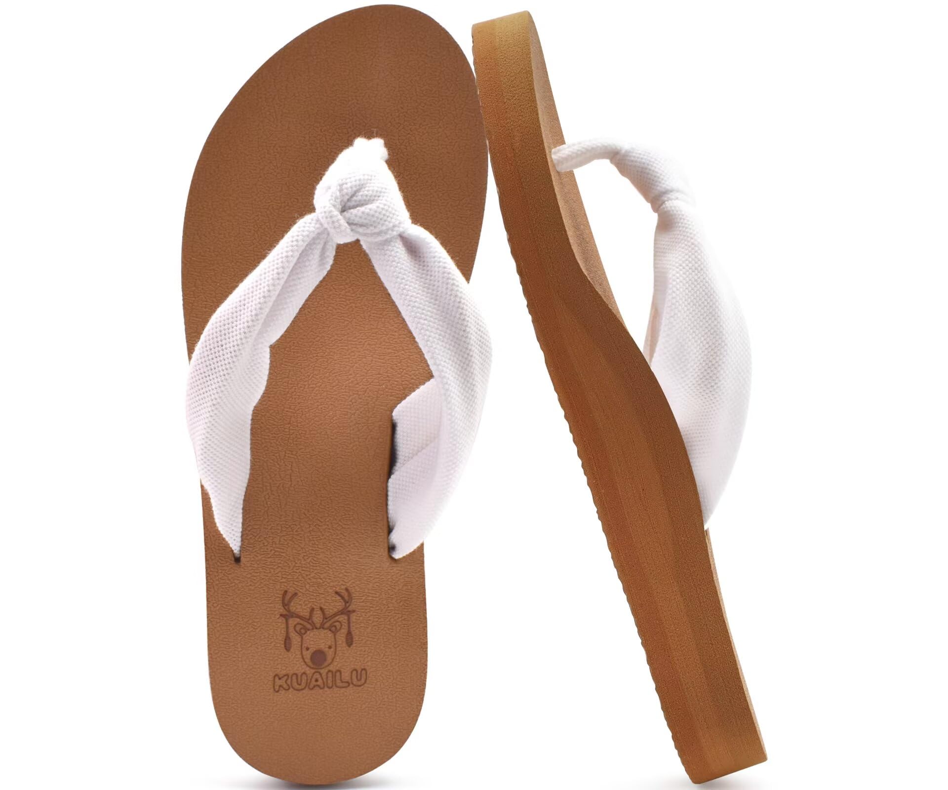 KuaiLu Flip Flops Damen Stoff Weich Yoga Matte Sandalen Leicht Badelatschen Bequeme Anpassungsfähige Sommer Strand Zehentrenner 38 EU Light Khaki 🌞👣 Angebot bei HelloDeals