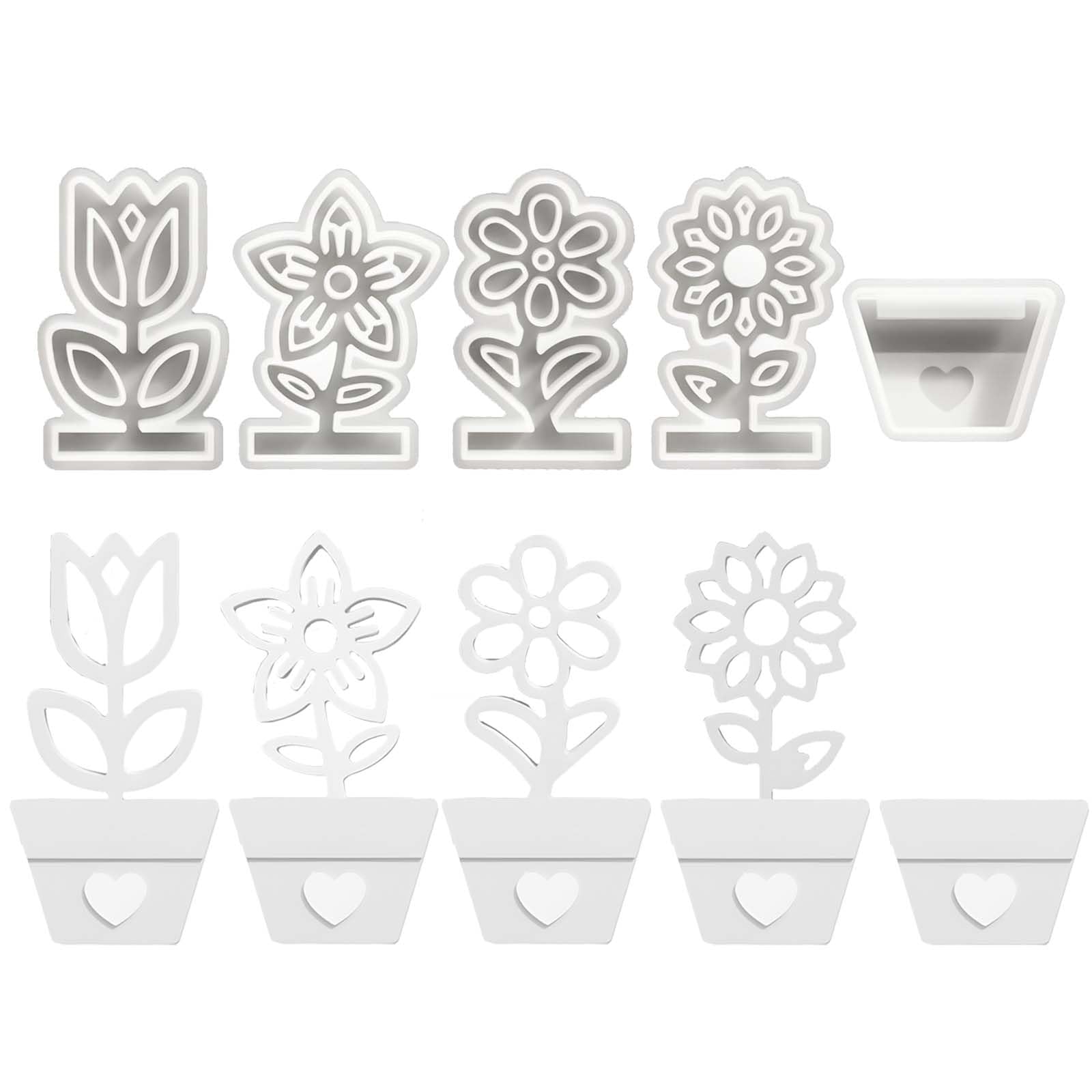 🌸🕯️ 5PCS Silikonform Blumen TREABEAR - Sommer Gießformen für Kerzen und Gips - Hochwertige DIY Silikonformen 🎁 Angebot bei HelloDeals