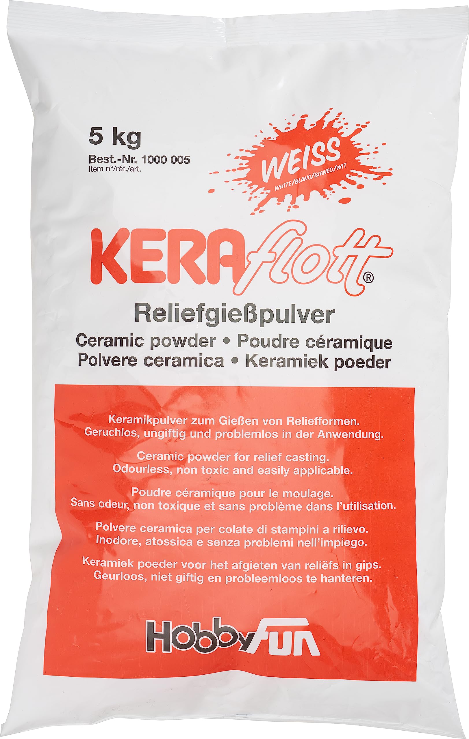 🎨🏺 KERAflott Reliefgießpulver weiß 5 kg Sack, Erwachsene - 25.99€ Angebot bei HelloDeals