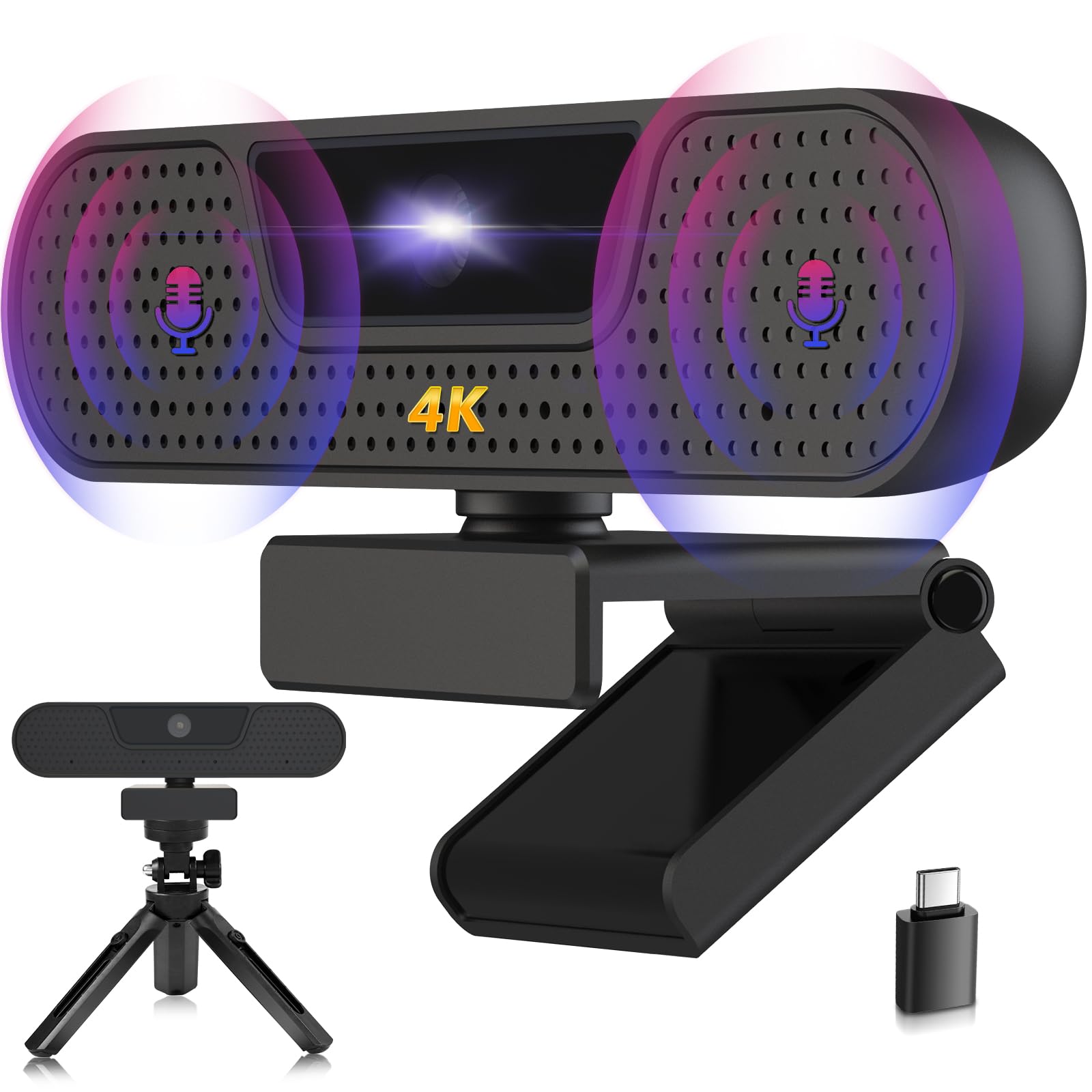 VIZOLINK W8GS Webcam 4K, UHD Webcam mit Mikrofon, Autofokus, 85°Sichtfeld 🌟 Angebot bei HelloDeals