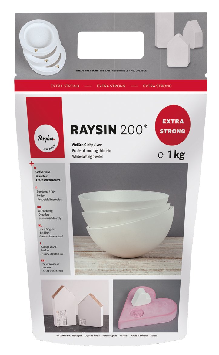 🎨 RAYHER HOBBY Raysin 200 Gießpulver 1kg Weiß - Bastelspaß für Groß und Klein! Angebot bei HelloDeals