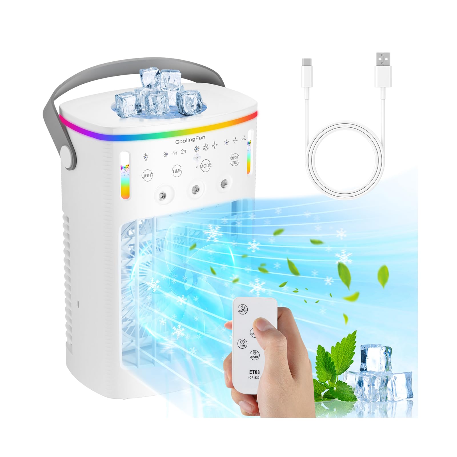 Mini Klimaanlage für Zimmer - 4-in-1 Luftkühler mit Wasserkühlung Angebot bei HelloDeals