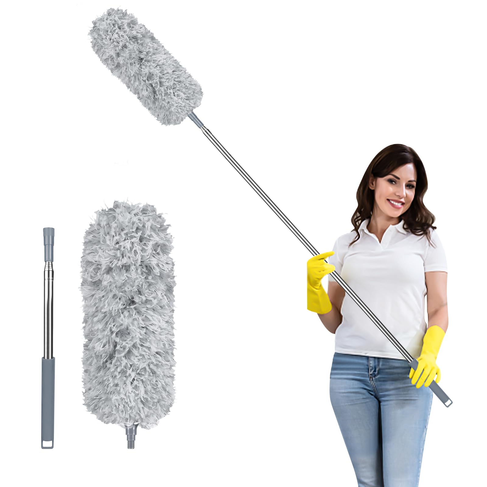 Fogray Staubwedel Teleskop Waschbar Duster Lang Ausziehbar Bis 237cm 🌟 Angebot bei HelloDeals