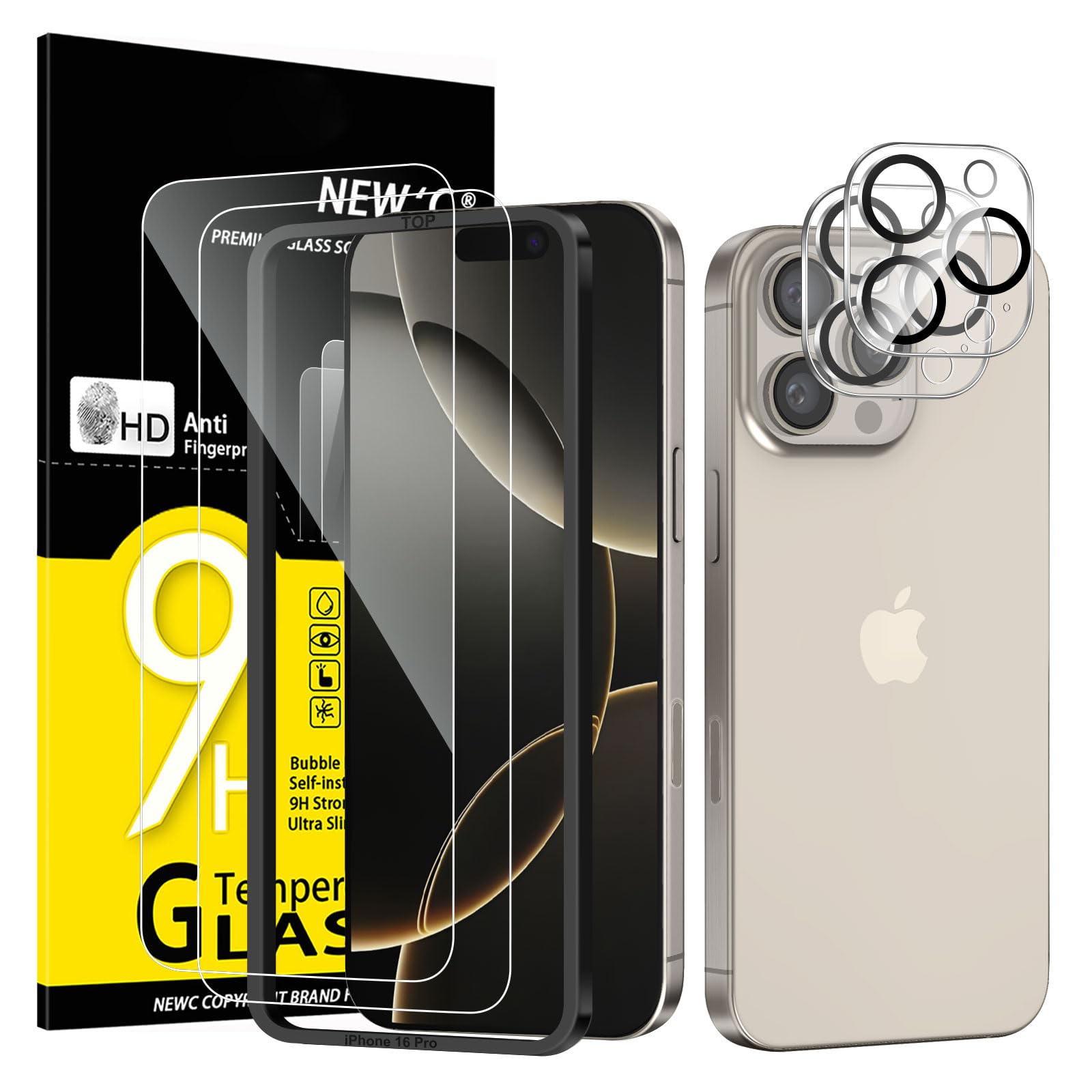 📱 NEW'C für iPhone 16 Pro Panzerglas 6,3 Zoll (2 Stück) - Kratzfest & extrem widerstandsfähig Angebot bei HelloDeals