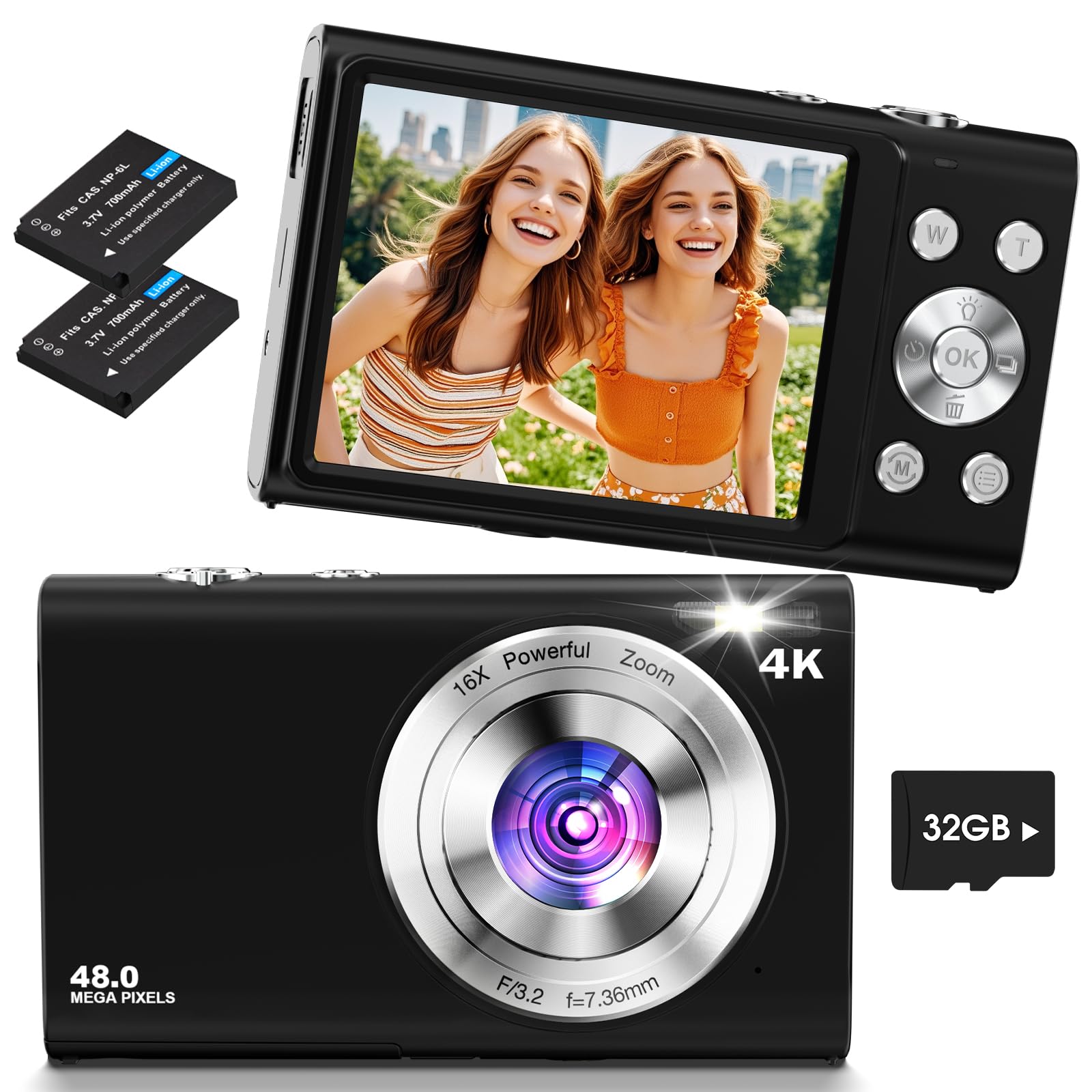 Digitalkamera 4K, Lecnippy 48MP Autofokus Kamera Fotokamera 📸 Angebot bei HelloDeals