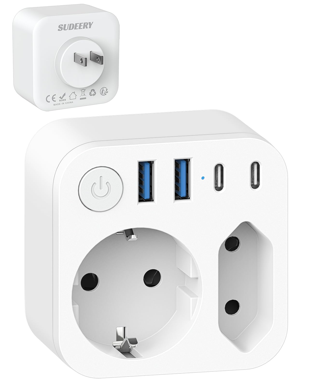 🔌 6-in-1 Euro zu Japan Adapter mit USB Anschlüssen Angebot bei HelloDeals