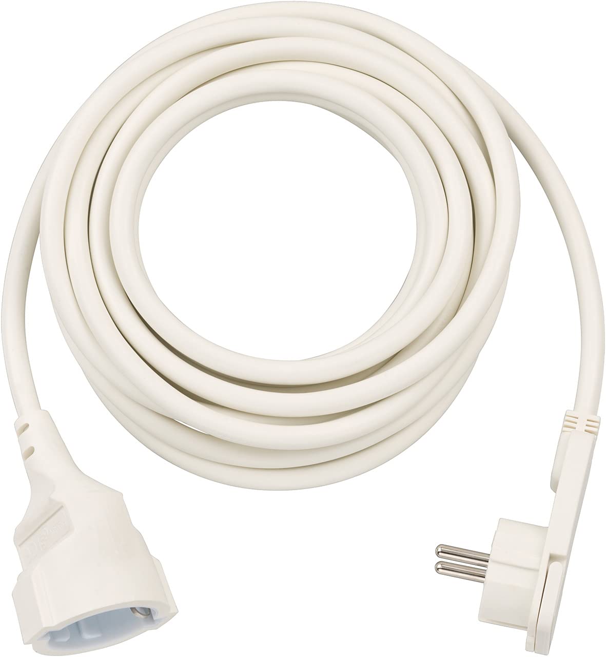 Brennenstuhl Qualitäts-Kunststoff-Verlängerungskabel mit Flachstecker (Verlängerungskabel flach für innen mit 5m Kabel) Weiß, 5m weiß 5m Single 🌟🔌 Angebot bei HelloDeals