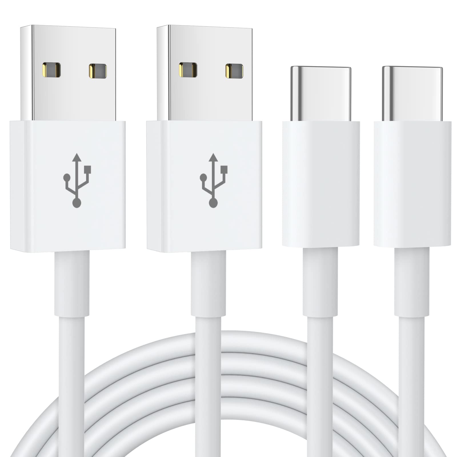 USB C Kabel [2Stück 1M] iPhone 15 Carplay Kabel, USB A auf USB C Kabel Schnellladung für iPhone 16 15 Pro, Samsung Galaxy A55 A53 S24 S23 S22 S21 S20, Google Pixel, Hawei, PS5 Typ C Ladekabel 2P1M Weiß 📱⚡️ Angebot bei HelloDeals
