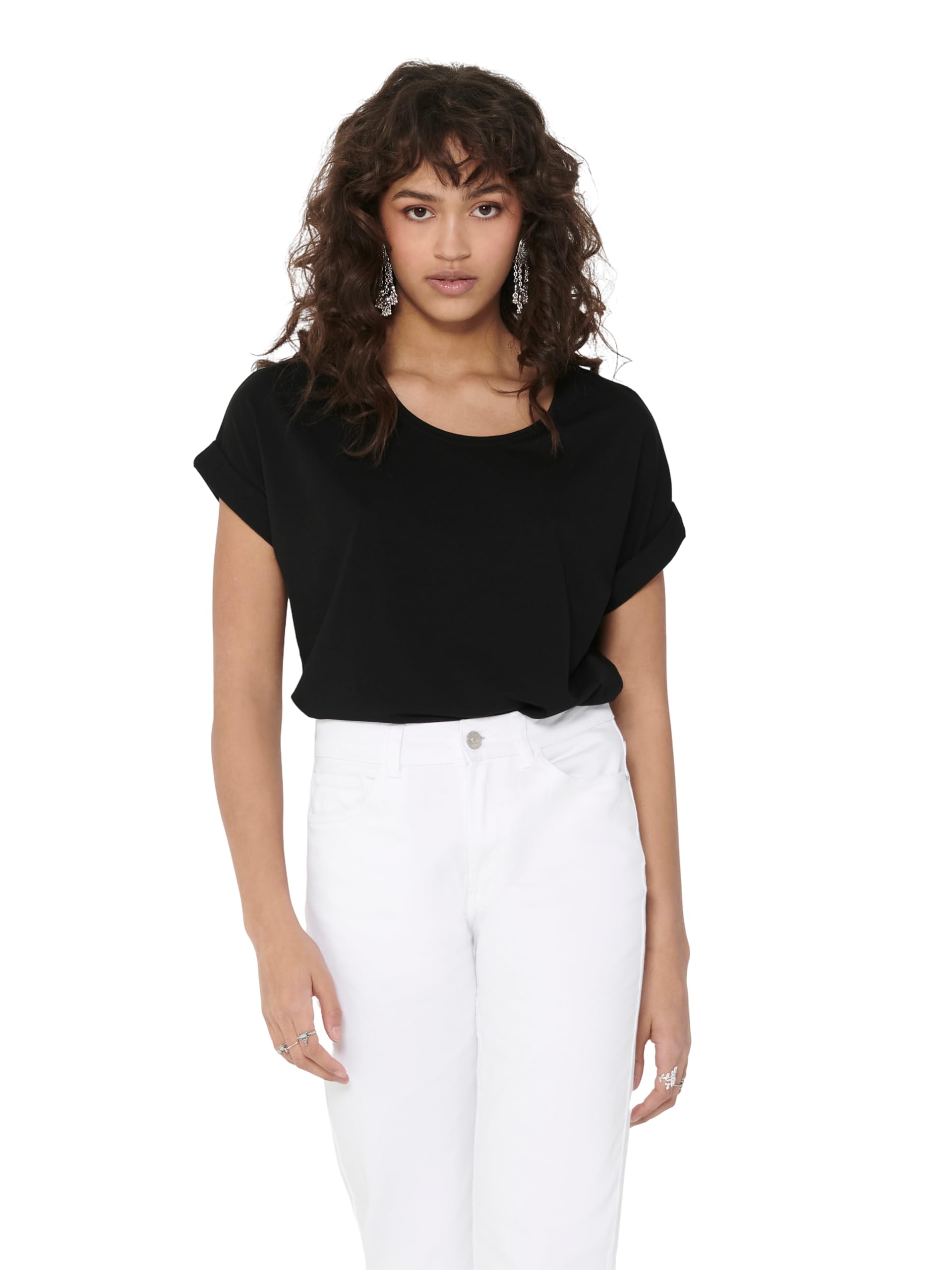 👚🔝 ONLMOSTER Damen Top Schwarz 1L - Nur 14.99€ Angebot bei HelloDeals