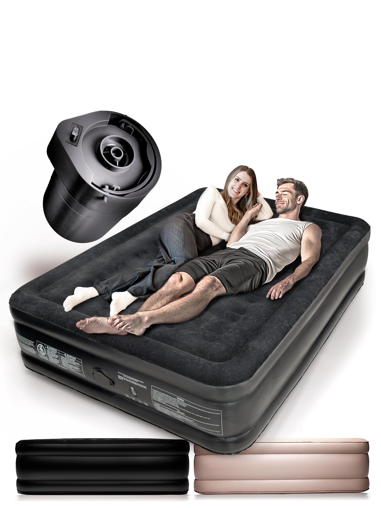 🌙 Aerios Luftbett für 2 Personen - Premium Gästebett ohne Stromkabel Angebot bei HelloDeals